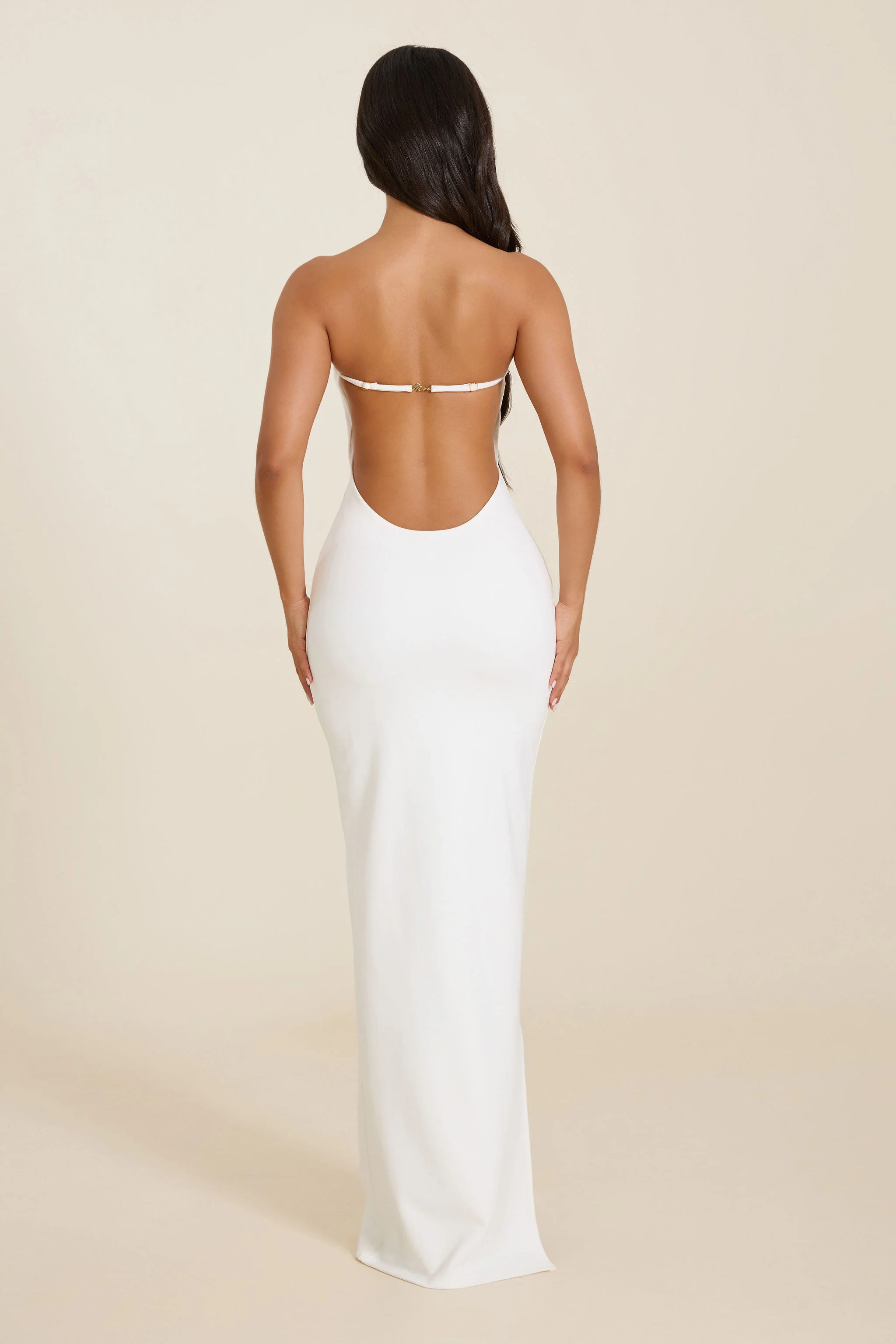 The Darlene Strapless Maxi Dress in White - Image 5