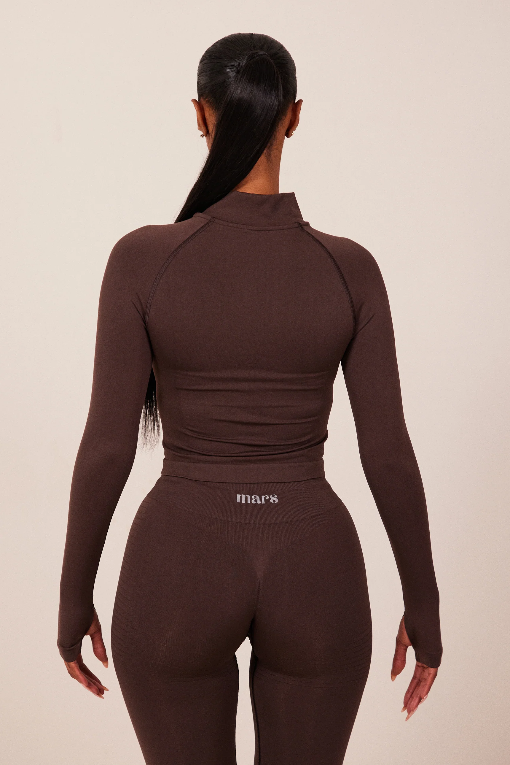 The Mars Seamless Zip Jacket in Brown - Image 5