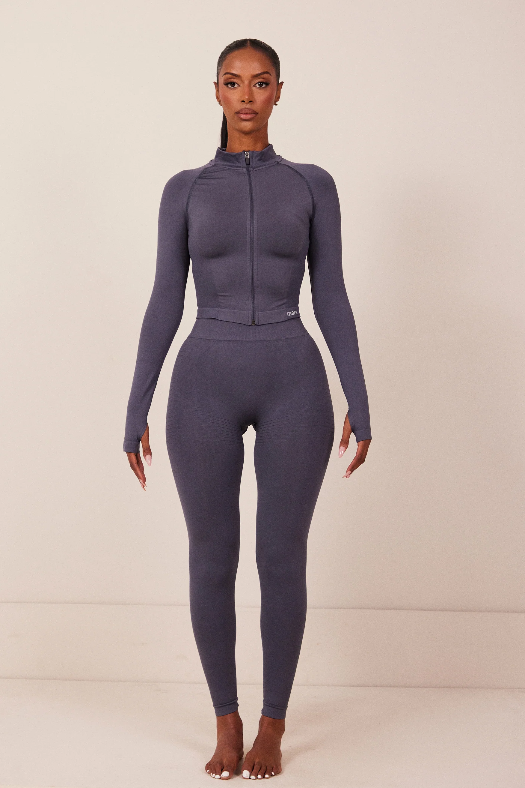 The Mars seamless Zip jacket navy - Image 2