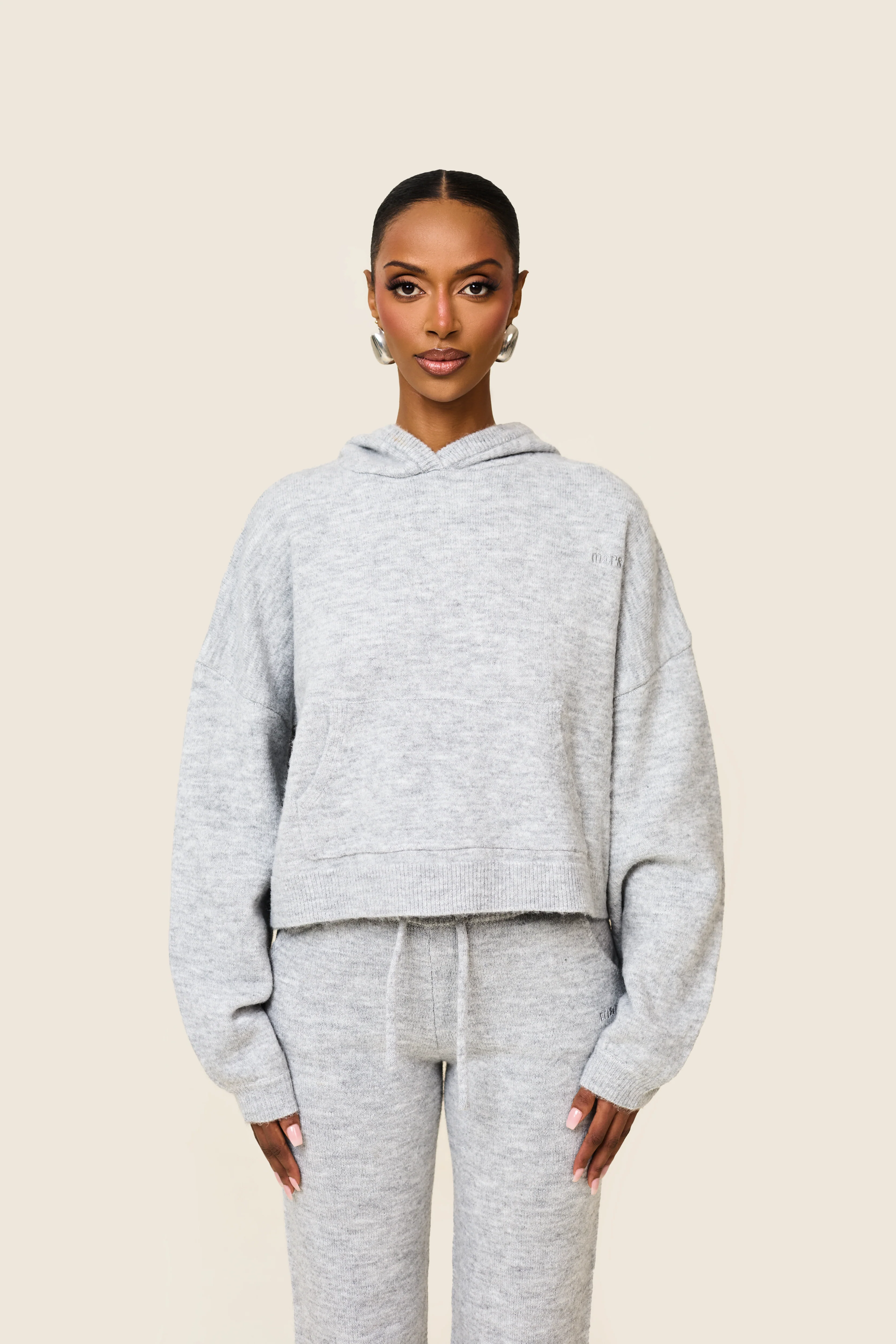 The Mars Soft Knit Hoodie in Grey - Image 2