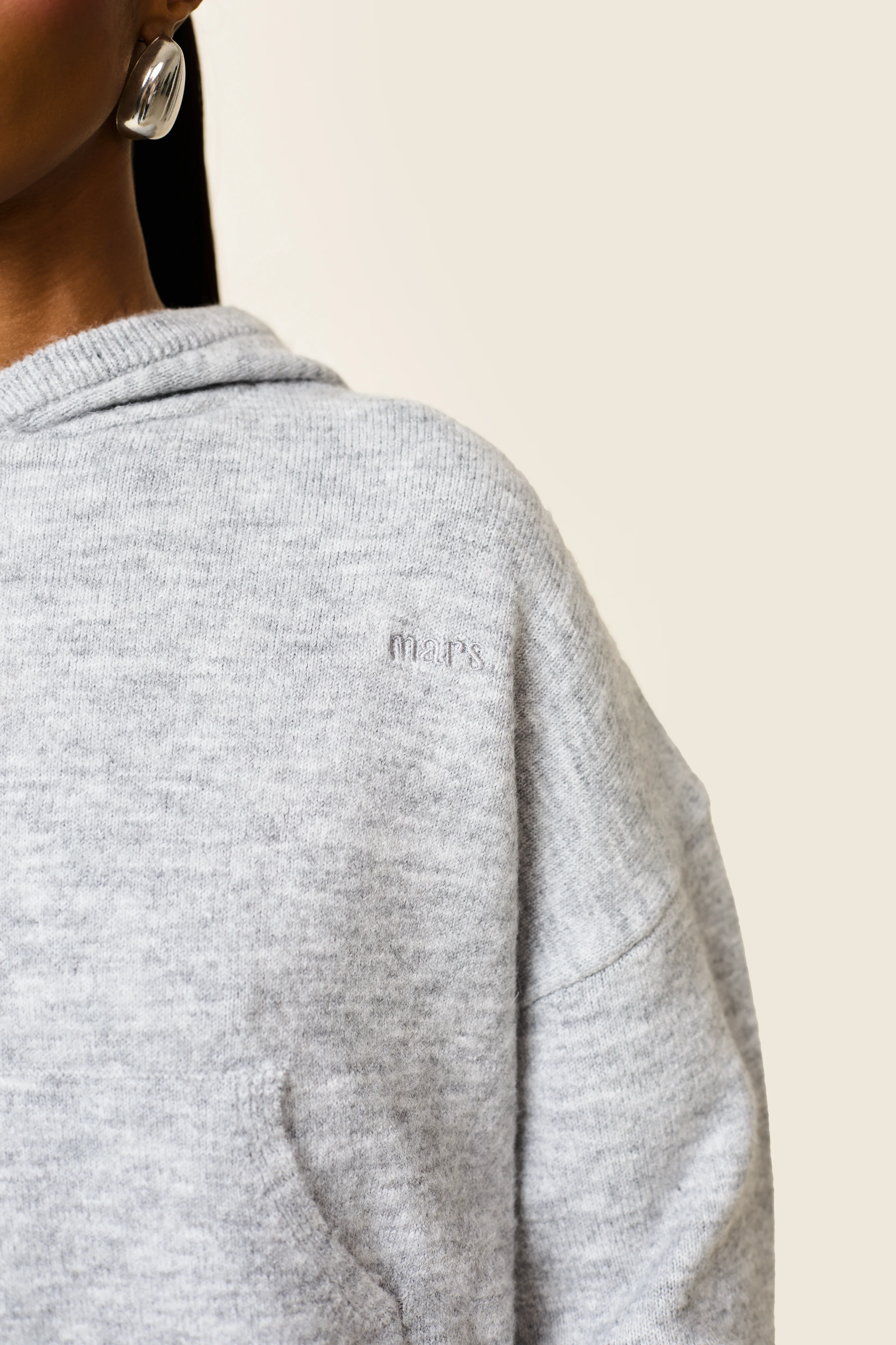 The Mars Soft Knit Hoodie in Grey - Image 3