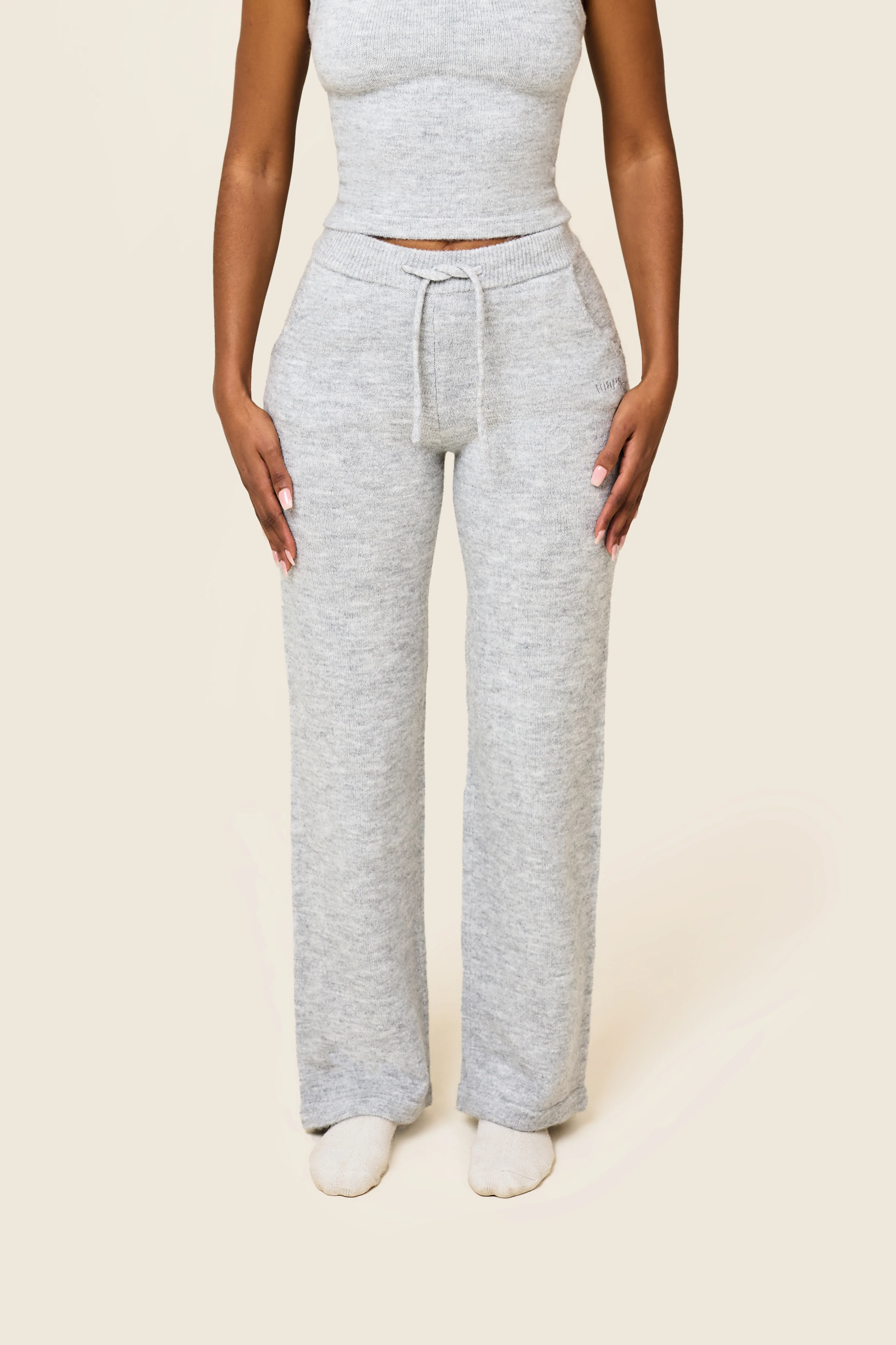 The Mars Soft Knit Straight Leg Joggers in Grey - Image 5