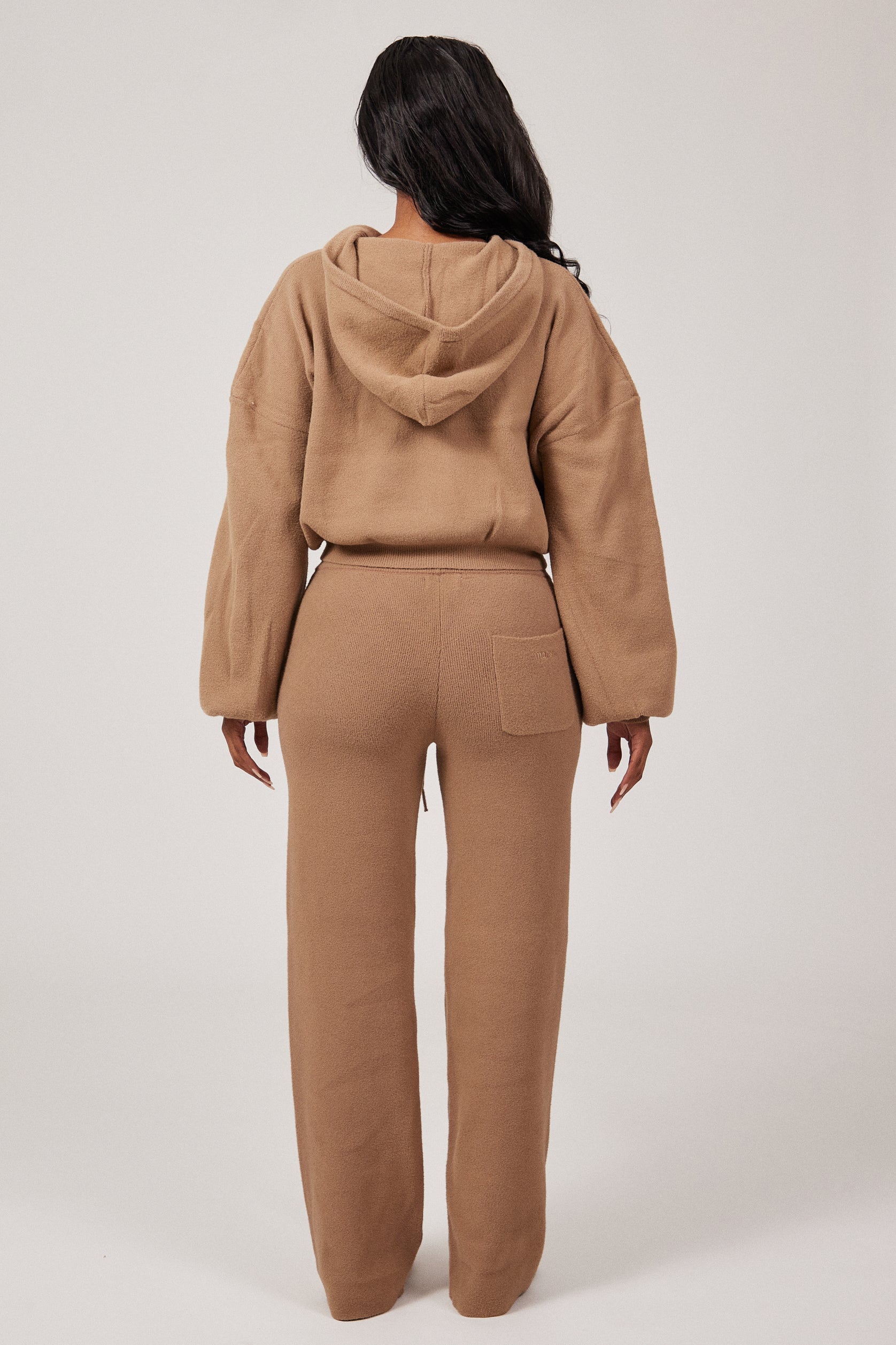 The Mars Soft Knit Straight Leg Joggers in Mocha - Image 3
