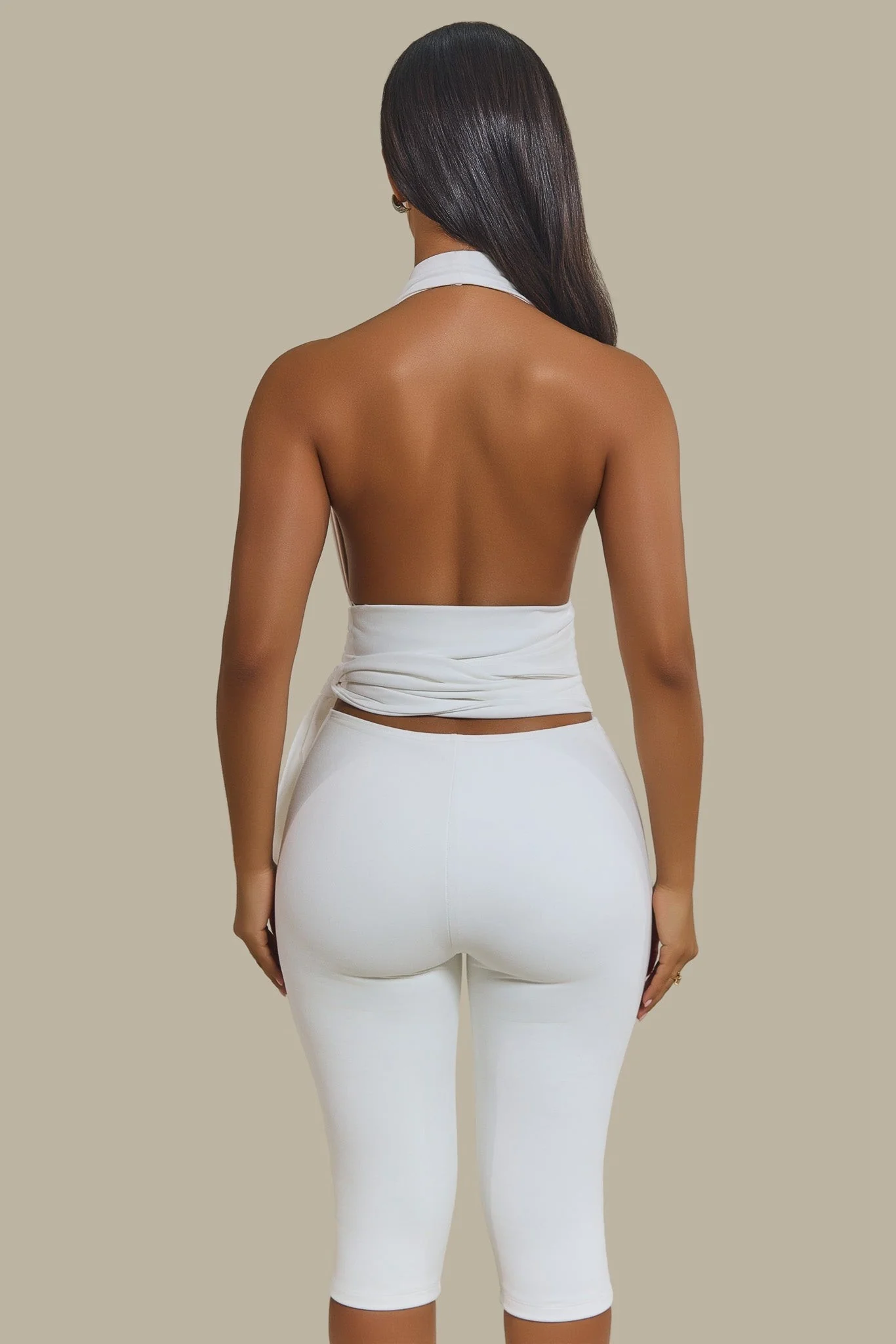 The Maryam Multiway Plunge Crop Top in White - Image 6