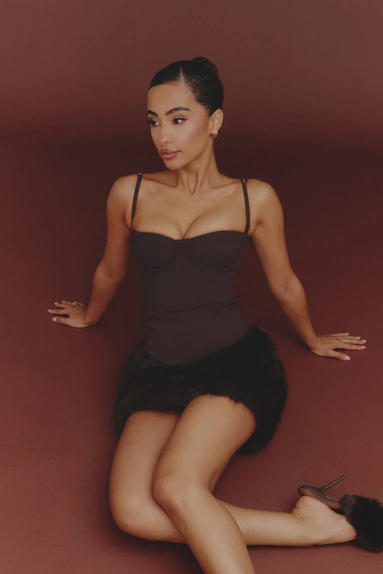 The Maple Mini Skirt in Brown - Image 3