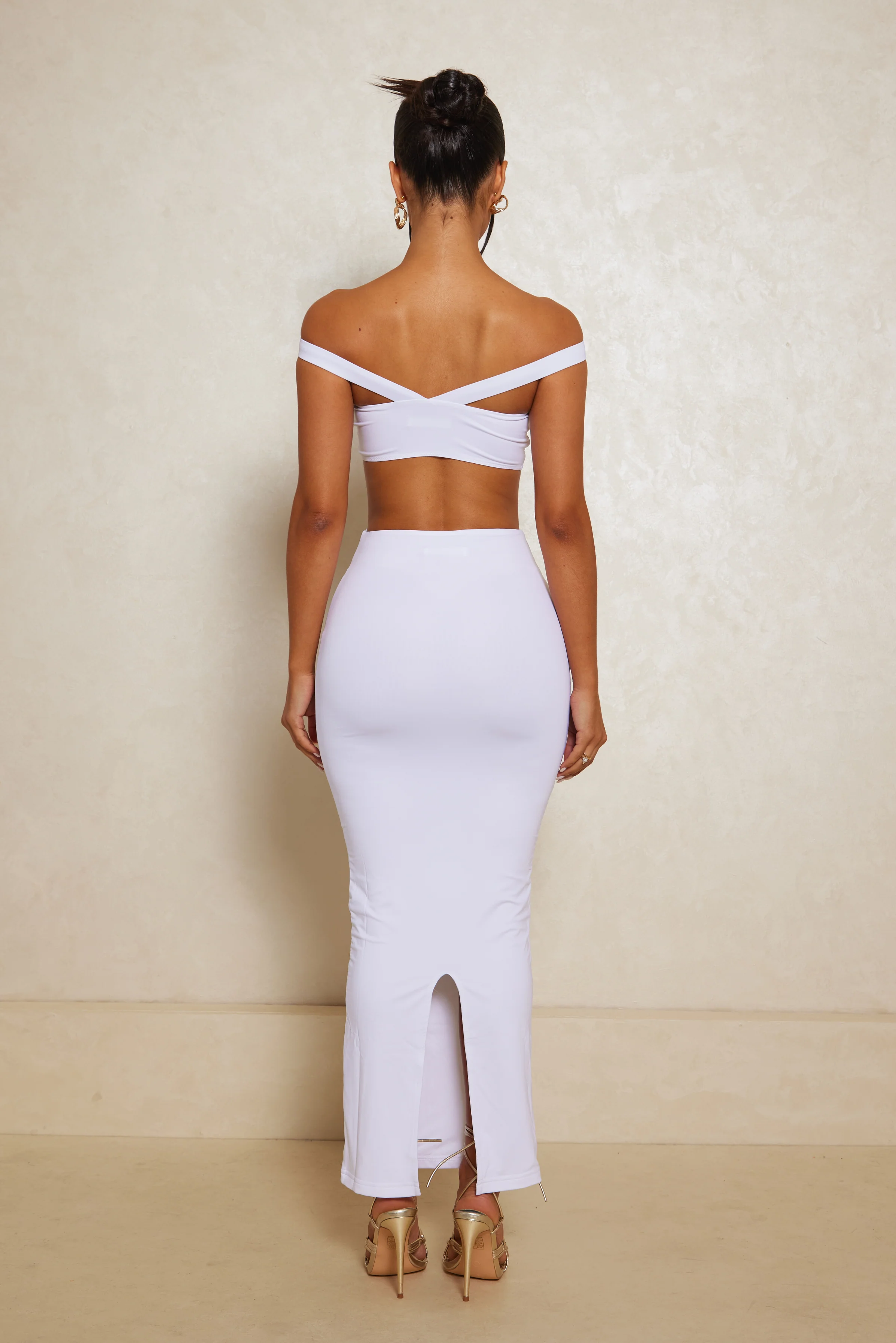The Off Shoulder Midaxi Set White - Image 4