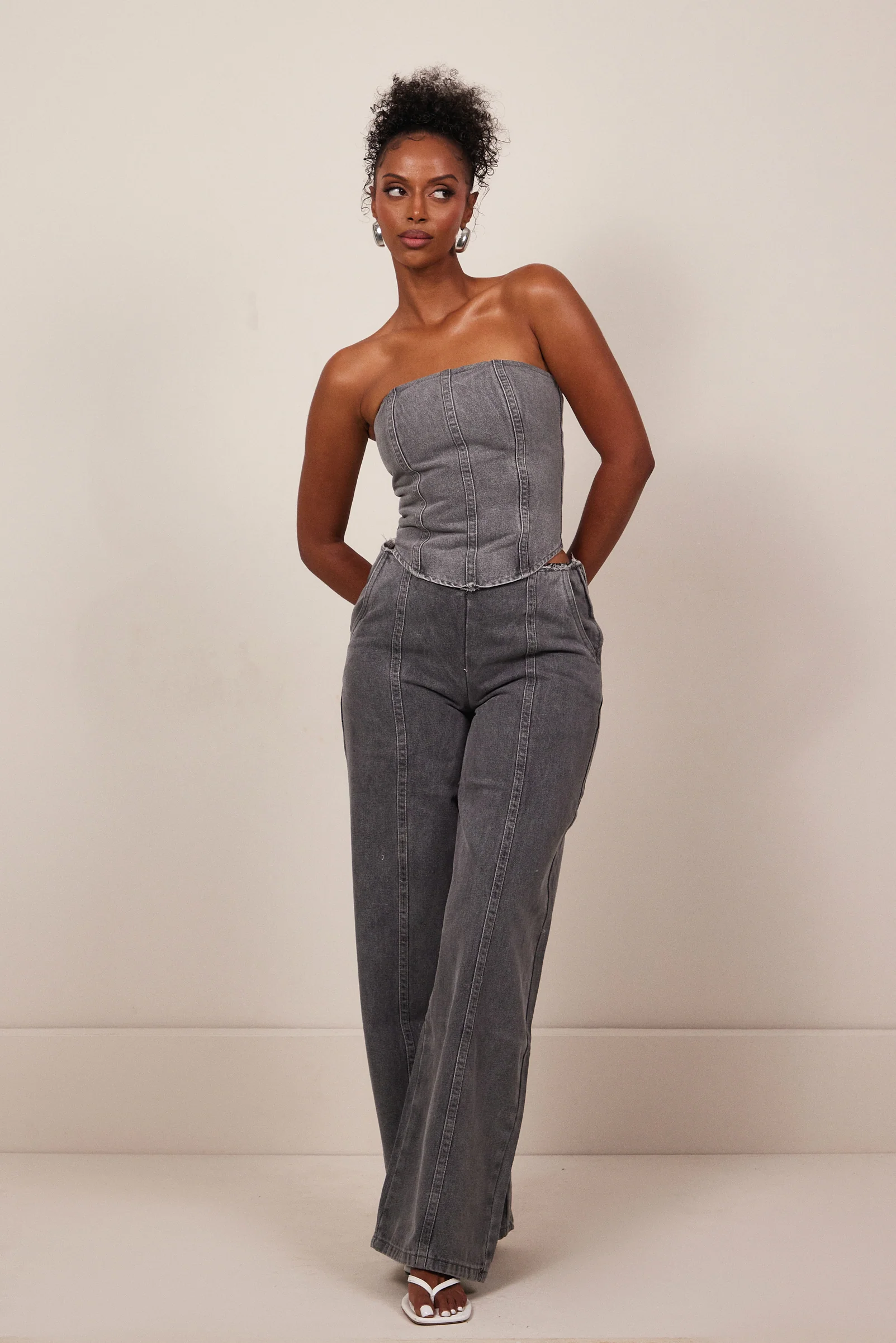 The Brooke Corset in Grey Wash - Image 6