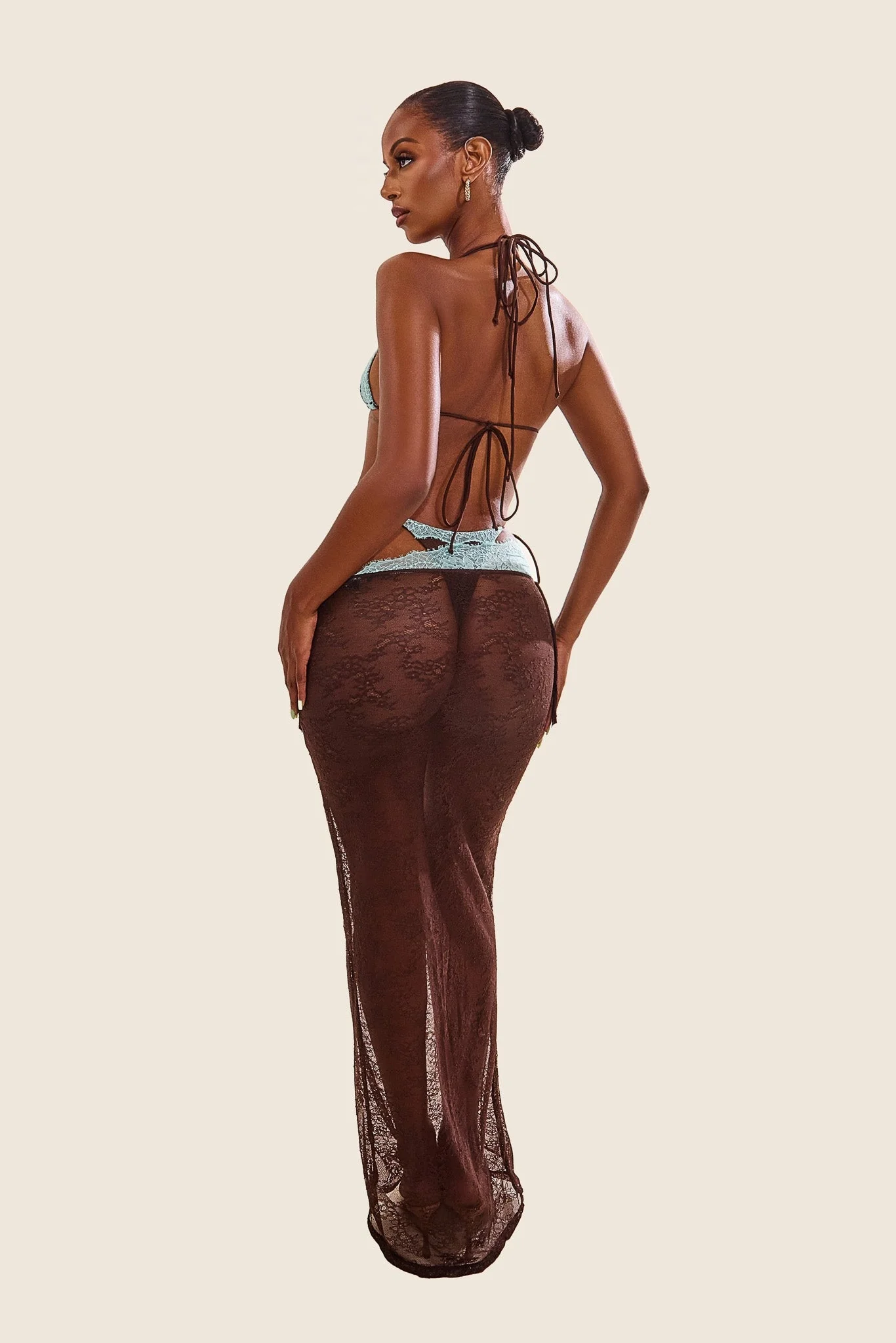 The Ray Maxi Cover Up in Brown - Image 4