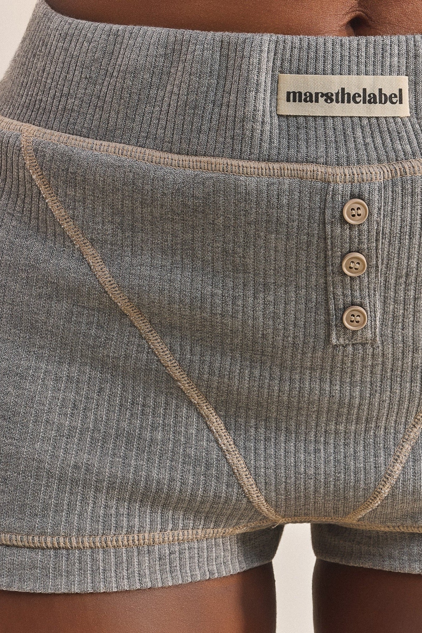 The Ribbed Boxer Shorts in Grey - Image 2