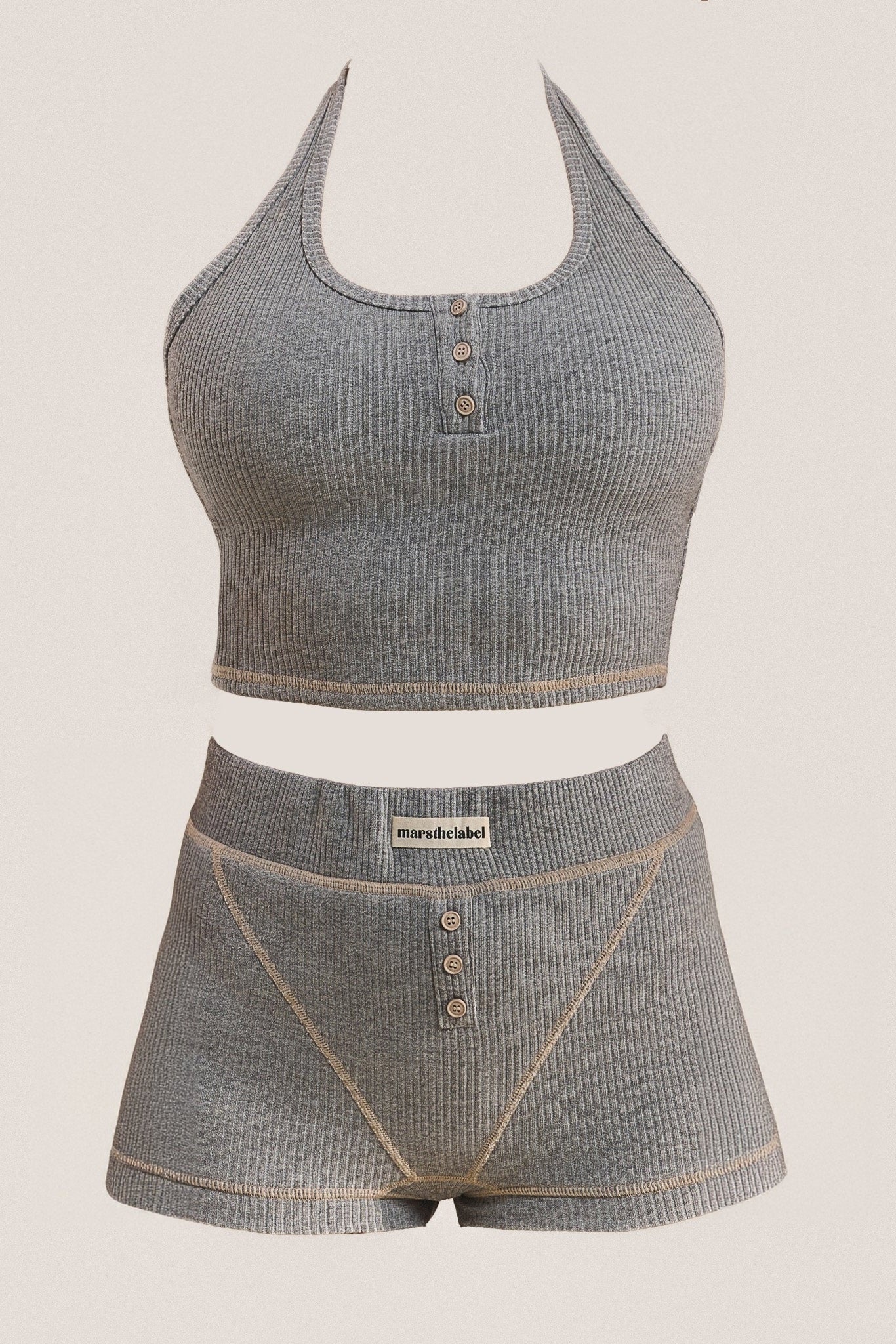 The Ribbed Boxer Shorts in Grey - Image 5