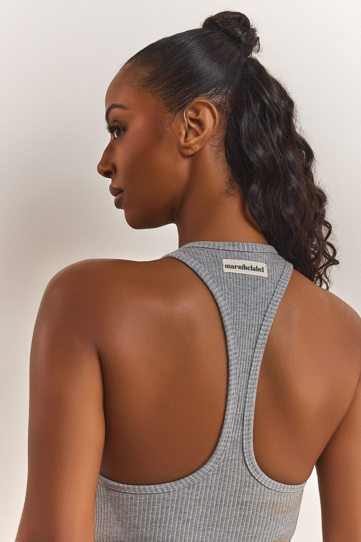 The Ribbed Vest Top in Grey
