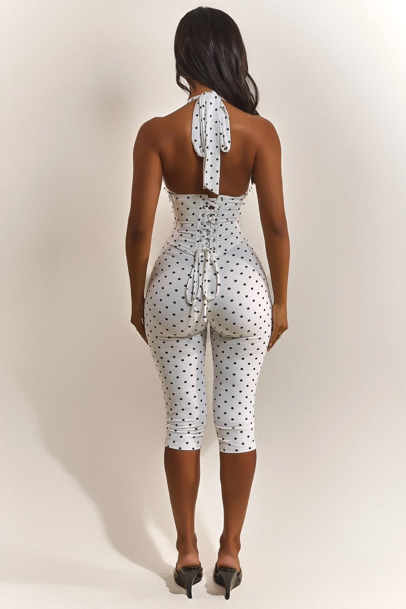 The Sandra Capri Jumpsuit in Polka Dot - Image 3