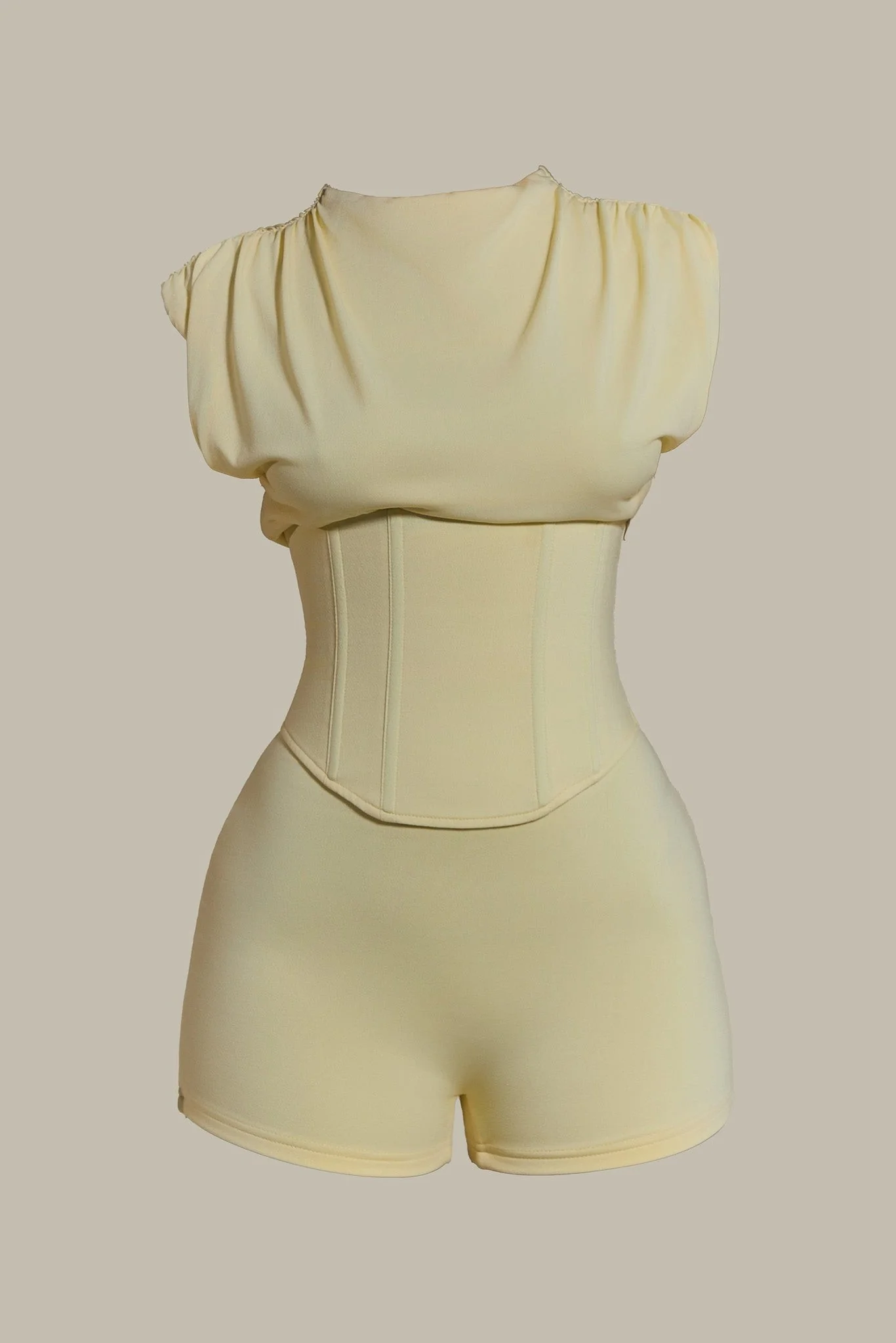 The Sandra Corset Playsuit in Butter Yellow - Image 5