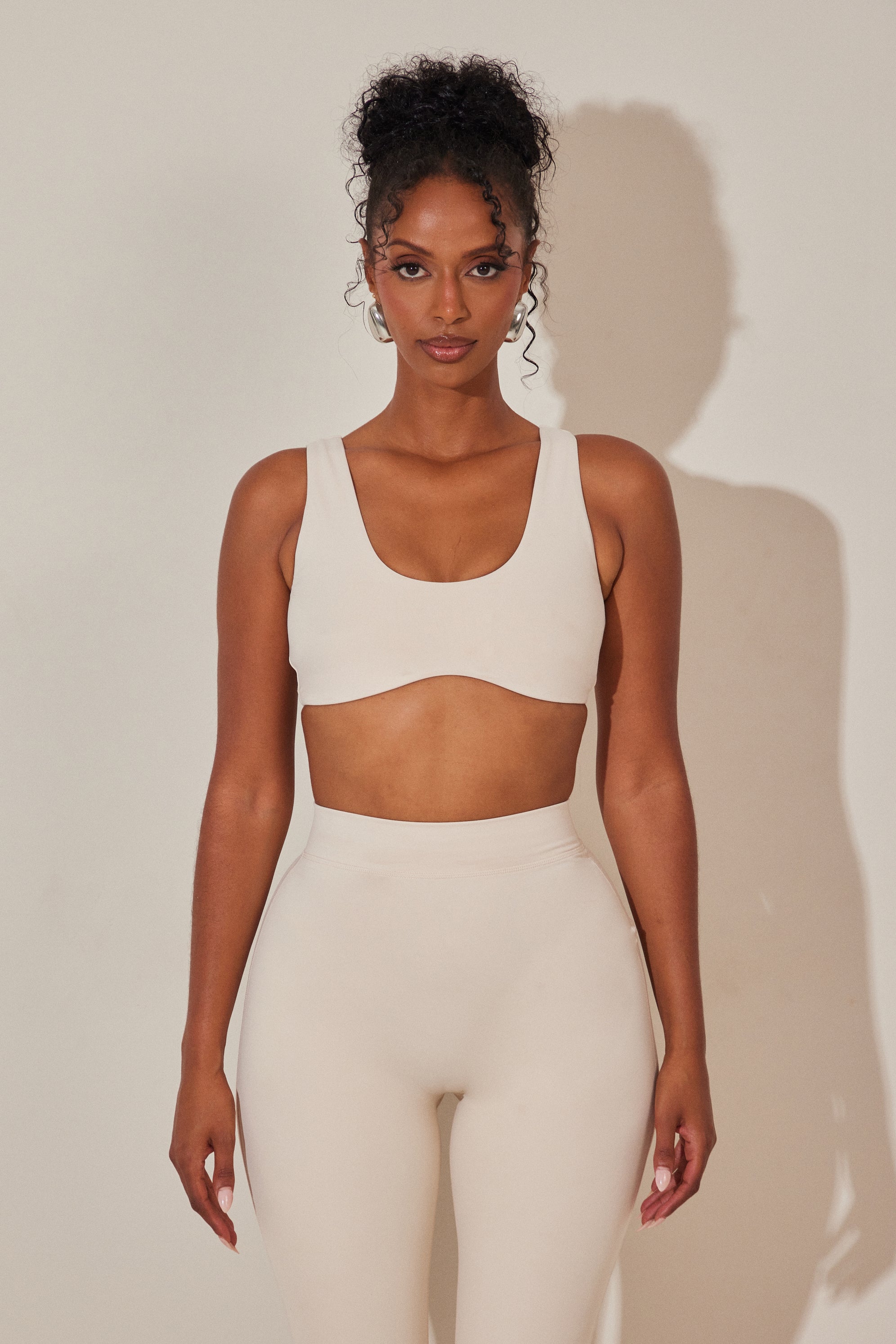 The Scoop Neck Sculpt Bralet in Stone