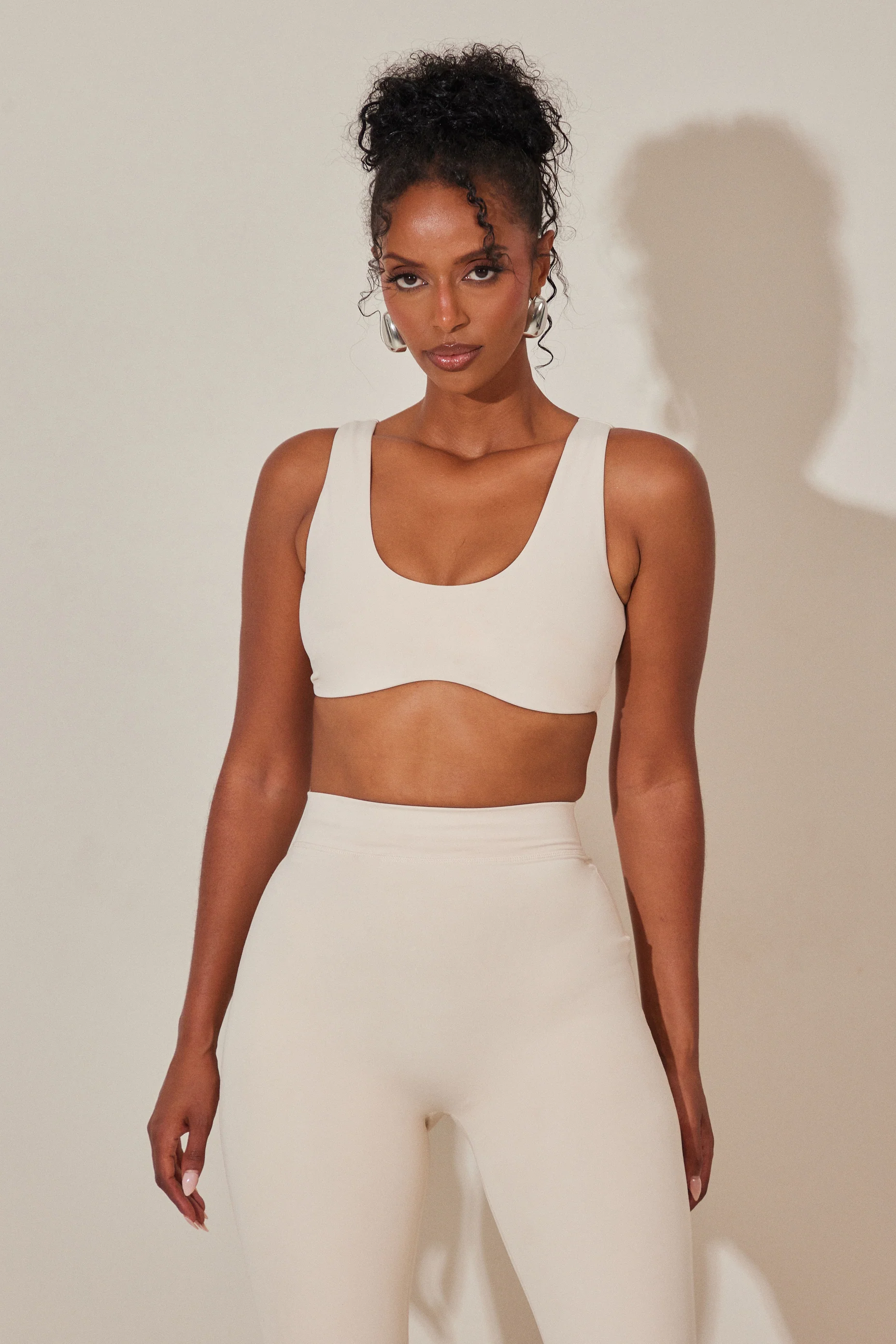 The Scoop Neck Sculpt Bralet in Stone - Image 2