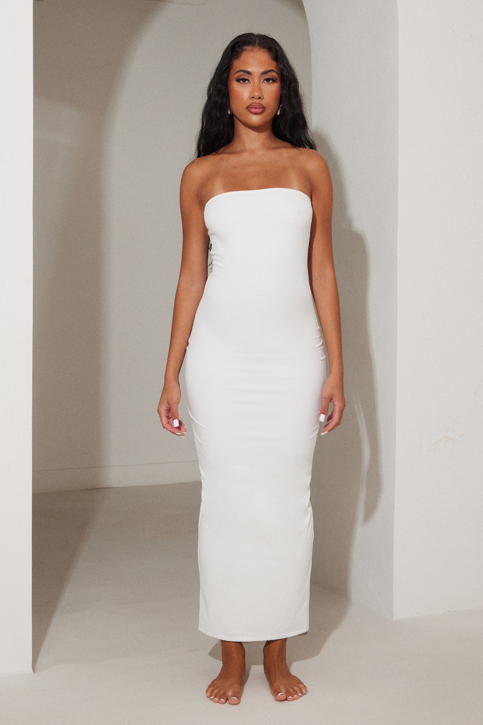 The Sculpt Bandeau Maxi in White