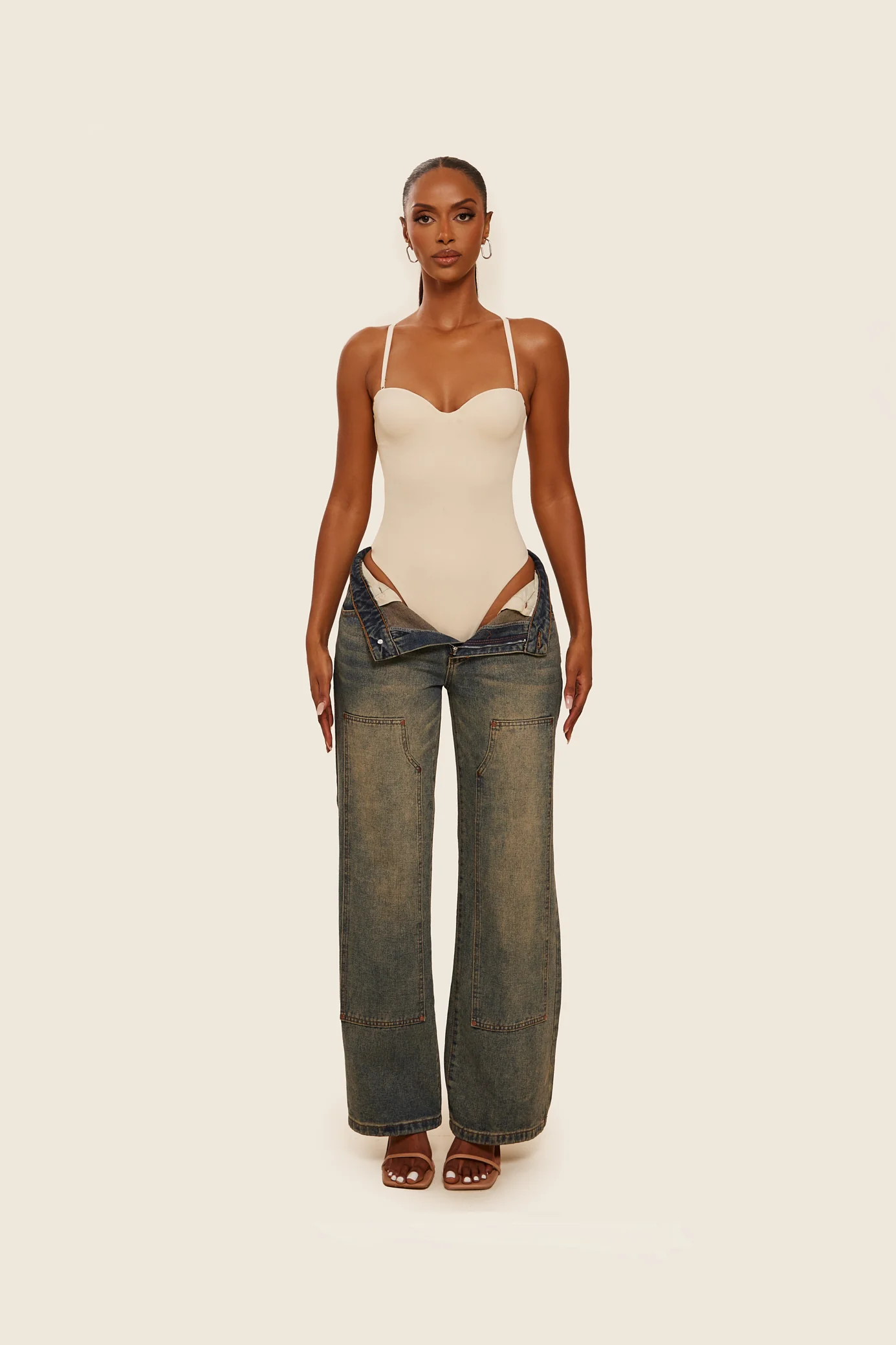 The Sculpt Bodysuit in Stone - Image 7
