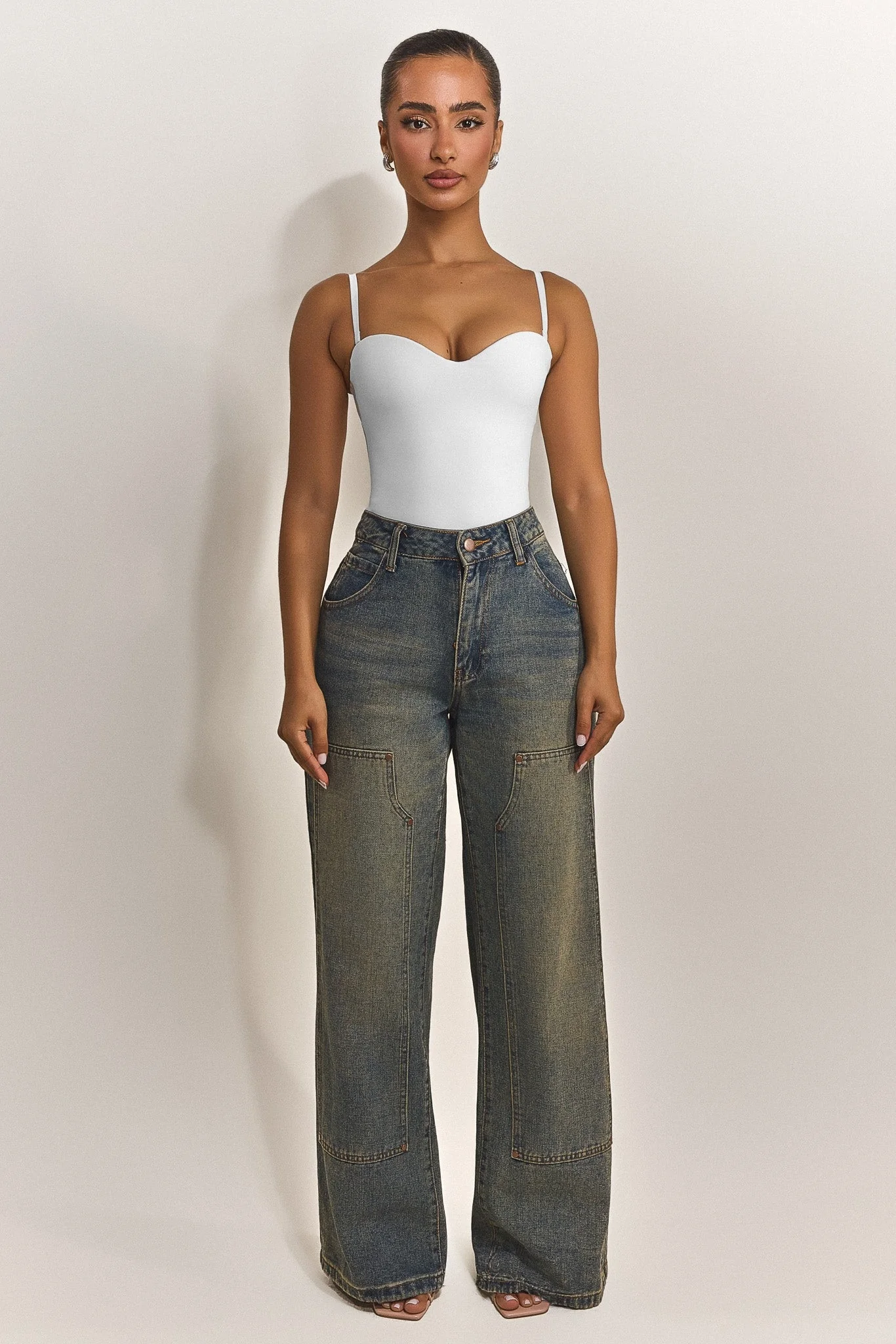 The Sculpt Bodysuit in White - Image 2