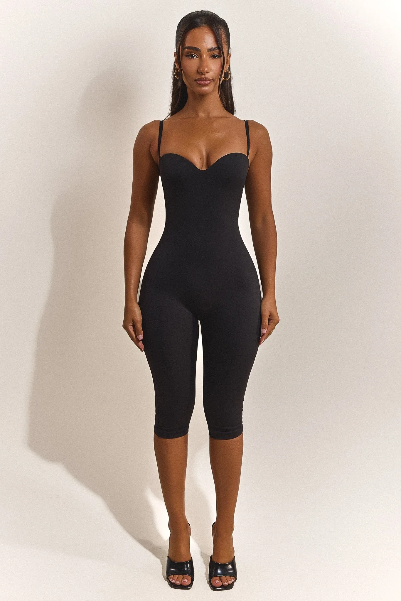 The Sculpt Capri Jumpsuit in Black