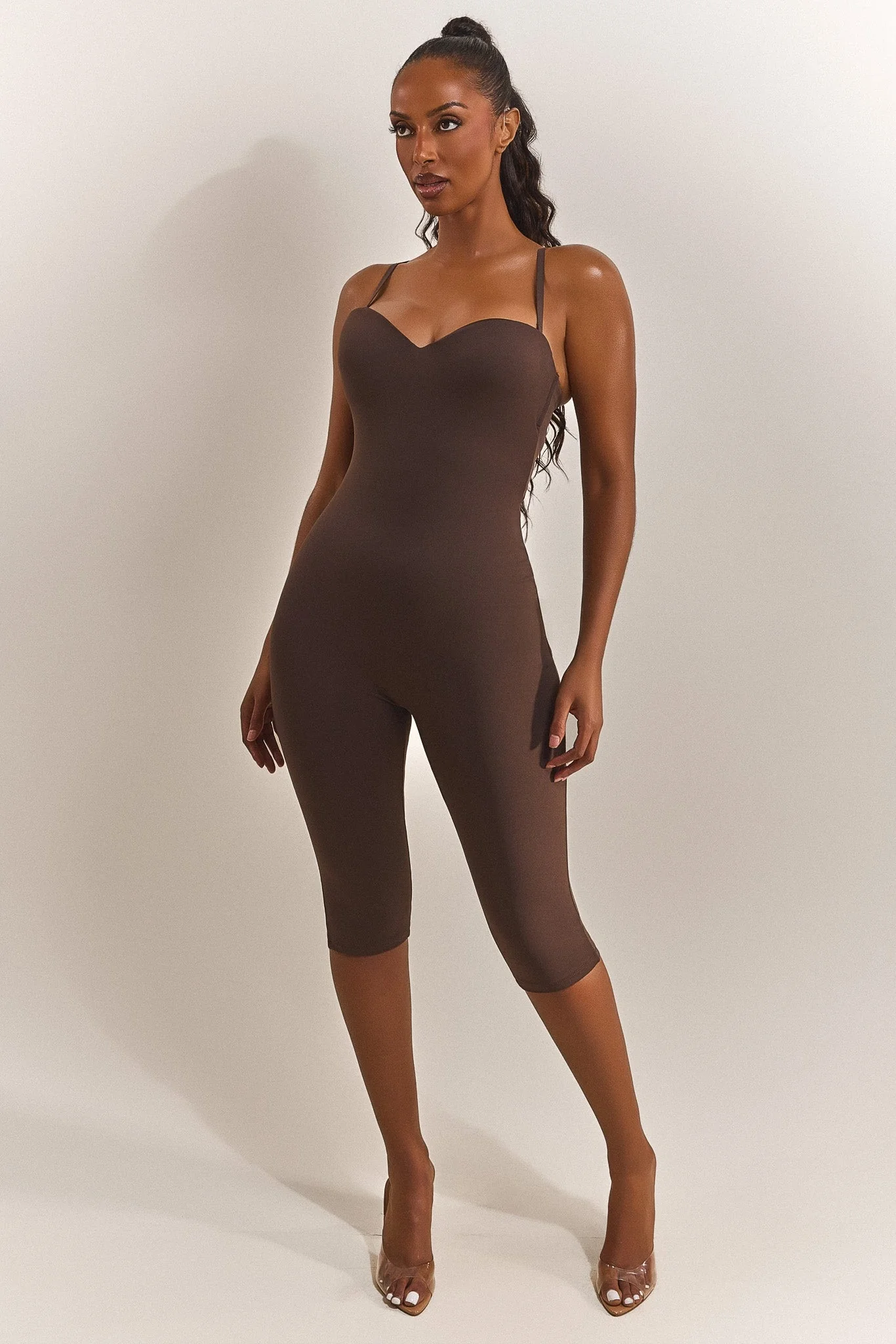 The Sculpt Capri Jumpsuit in Brown - Image 5