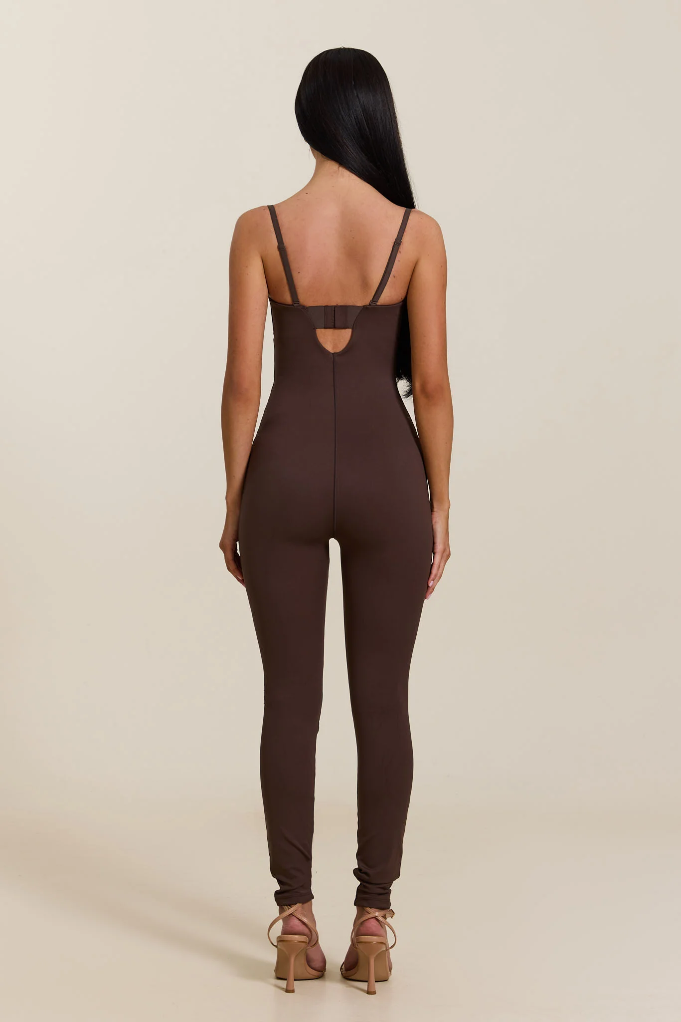 The Sculpt Jumpsuit in Brown - Image 2