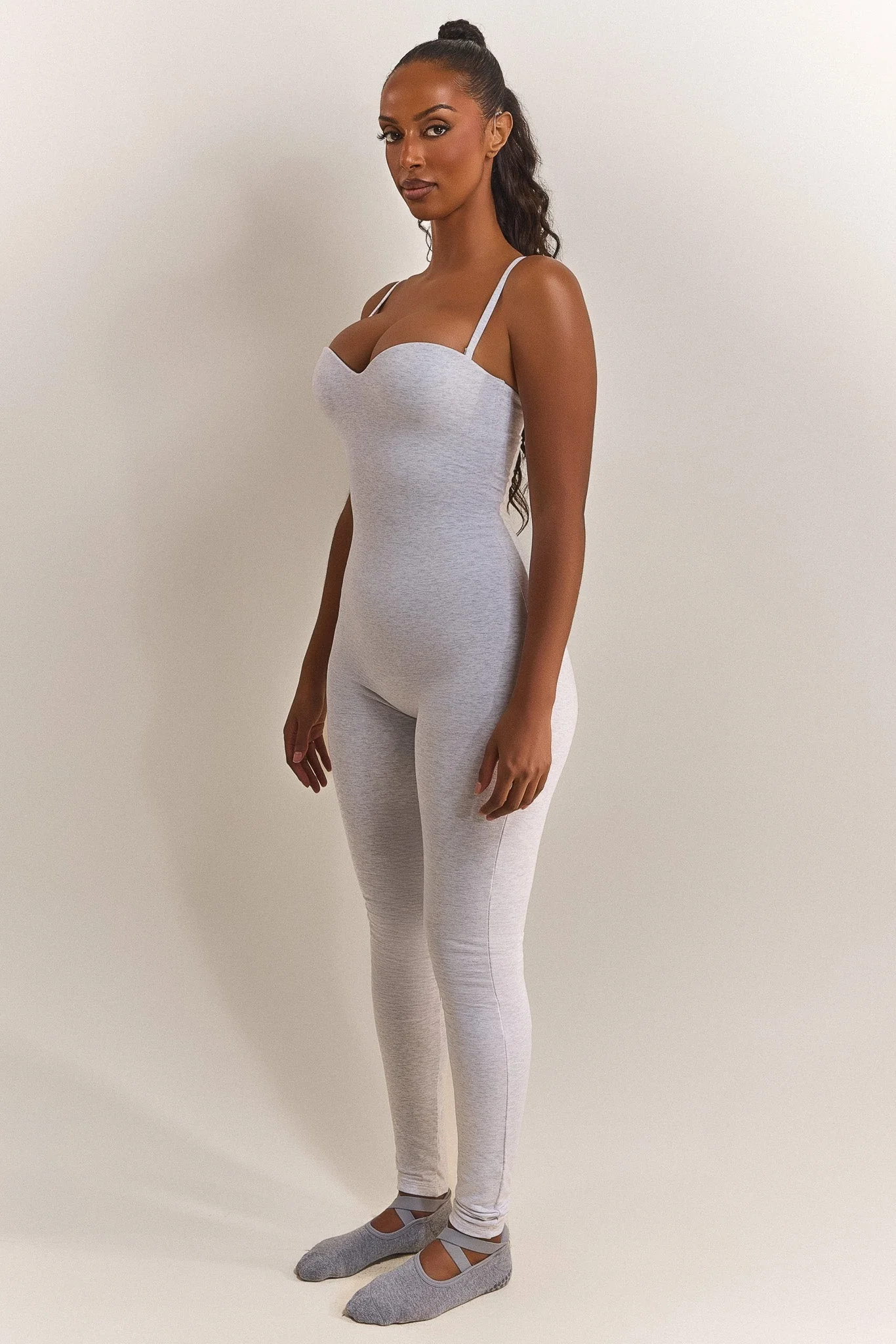 The Sculpt Jumpsuit in Grey Marl - Image 4