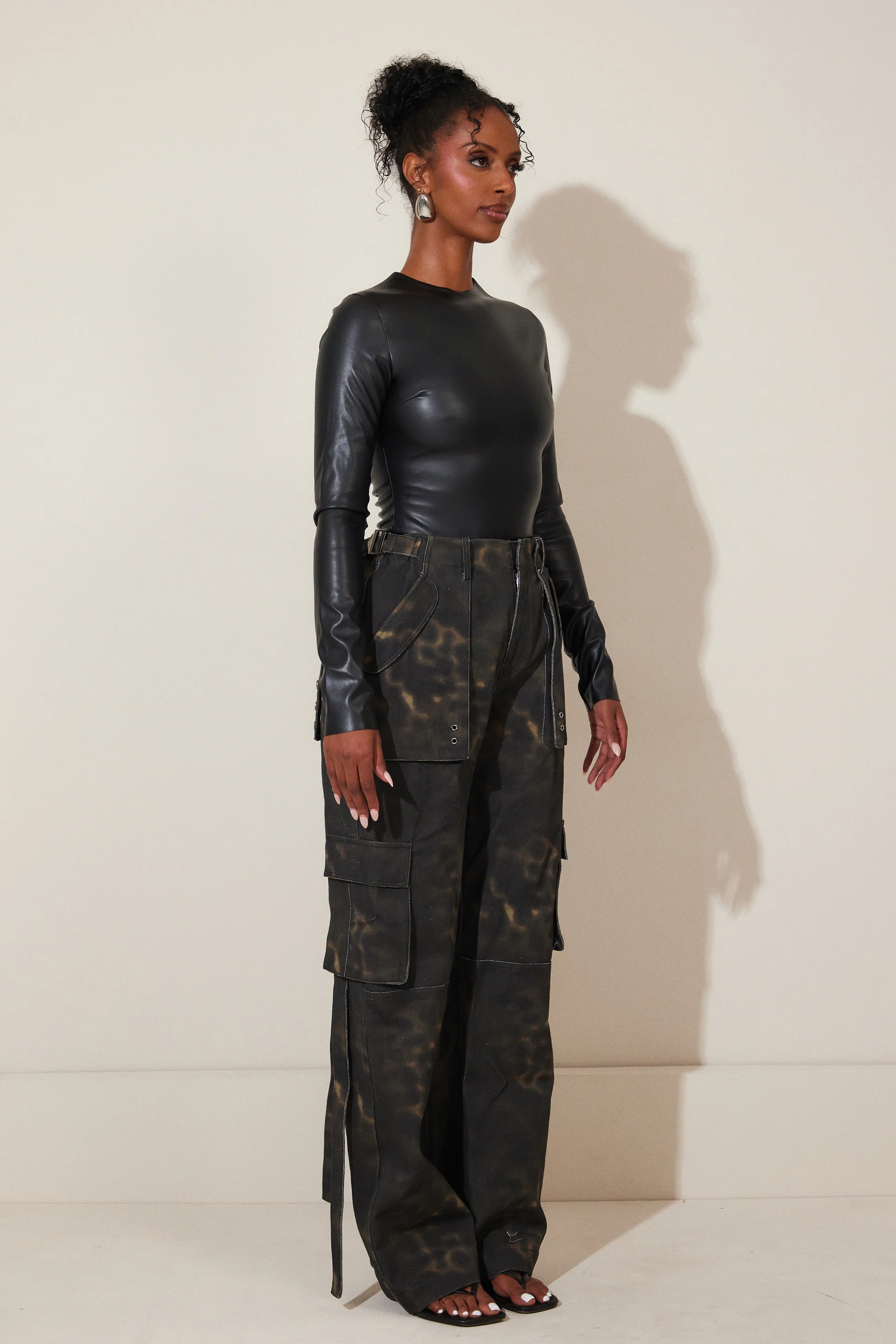 The Rumer Long Sleeved Bodysuit in Black - Image 3