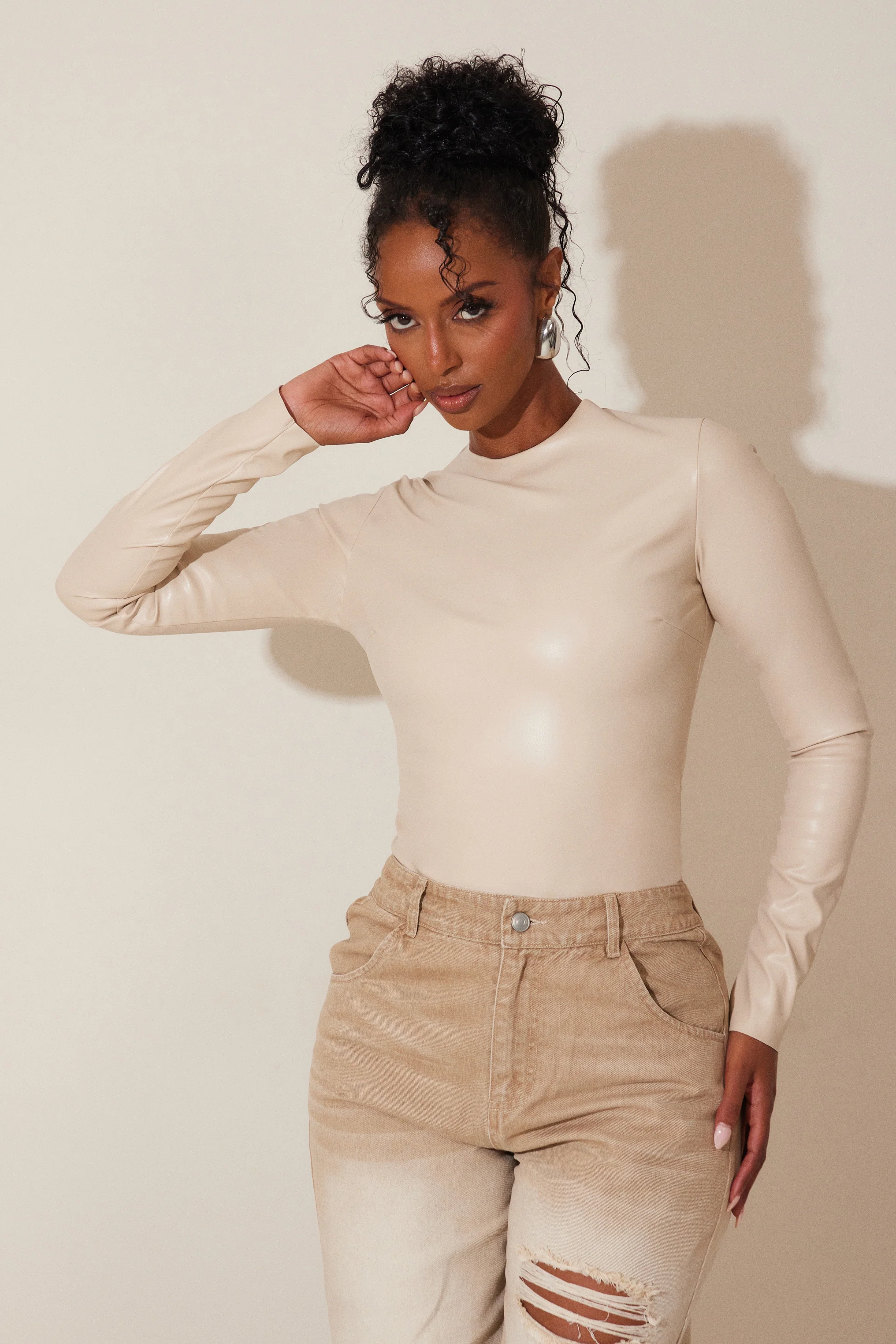 The Rumer Bodysuit in Cream - Image 5