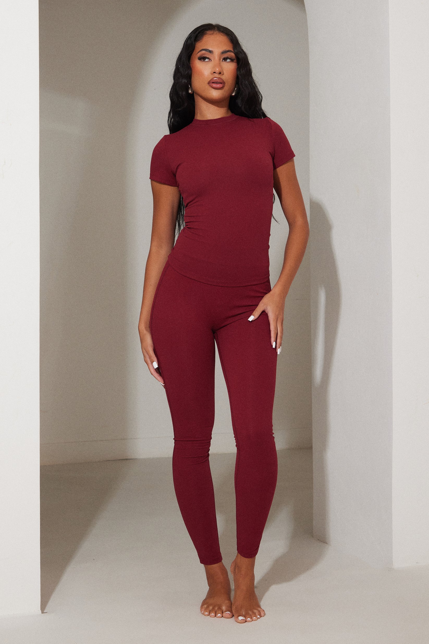 The Sculpt Leggings in Wine