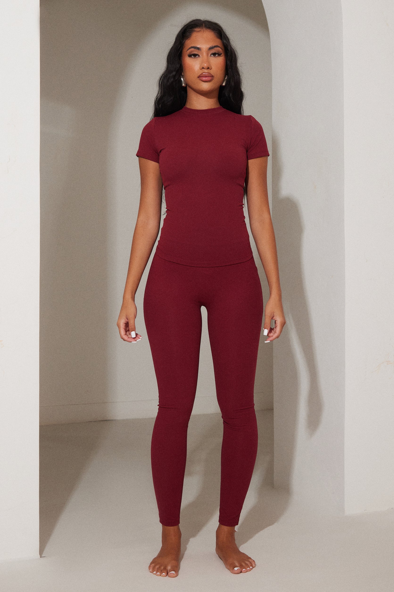 The Sculpt Leggings in Wine - Image 2