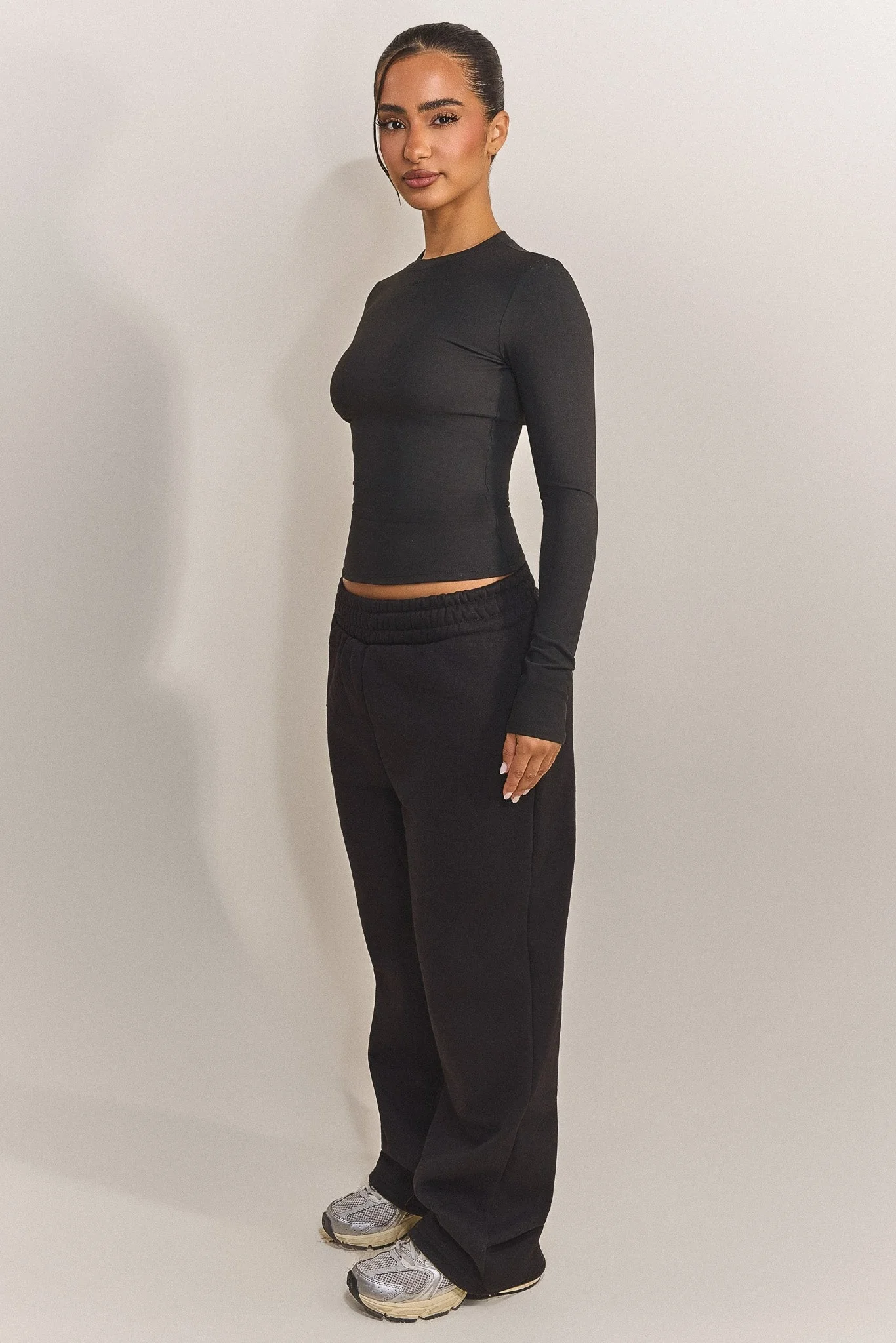 The Sculpt Long Sleeve Top in Black - Image 2
