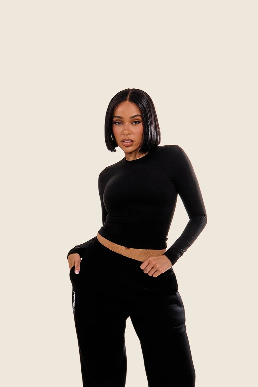 The Sculpt Long Sleeve Top in Black - Image 8