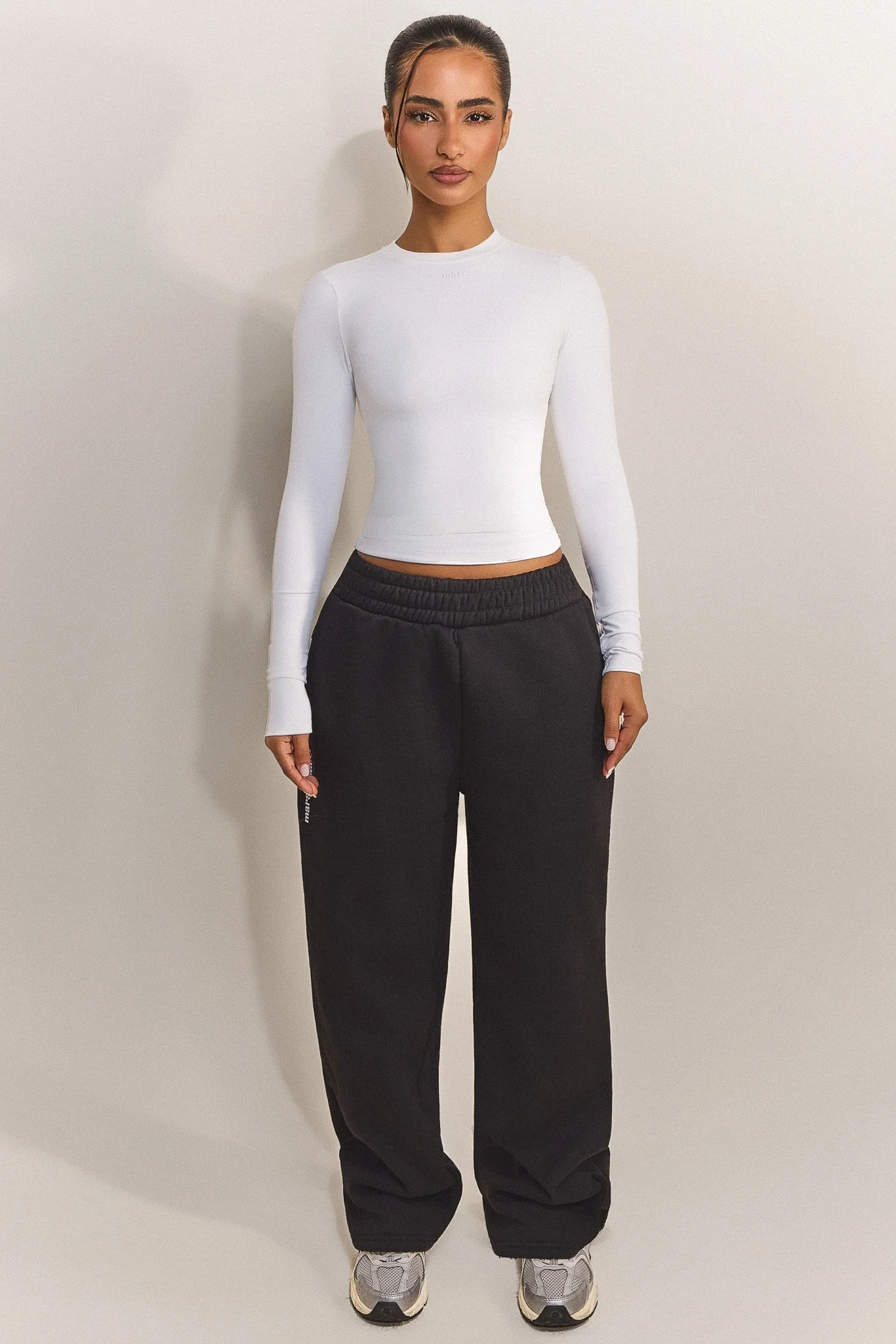The Sculpt Long Sleeve Top in White - Image 2
