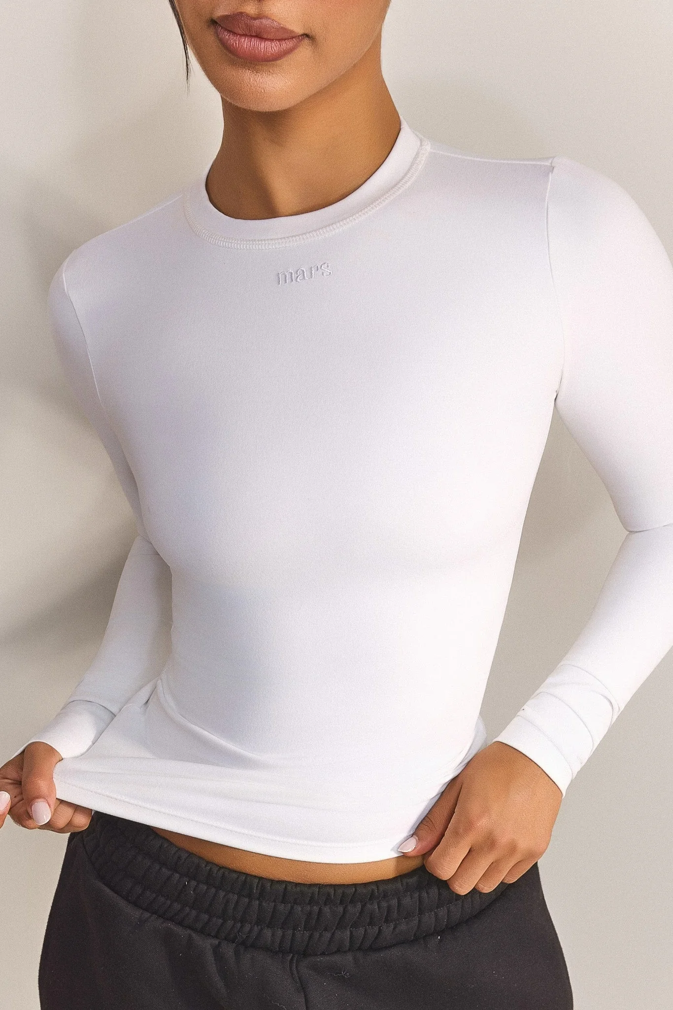 The Sculpt Long Sleeve Top in White - Image 6