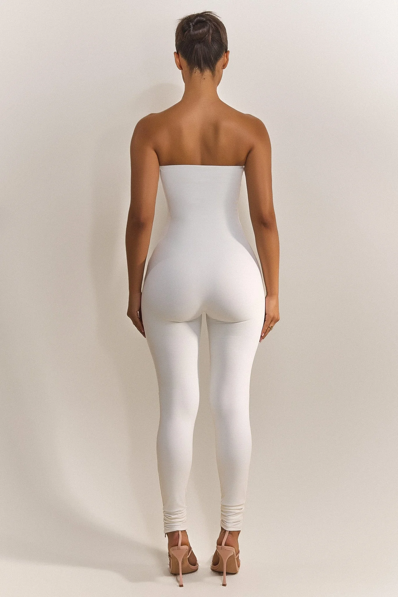 The Sculpt Long Unitard in White - Image 3
