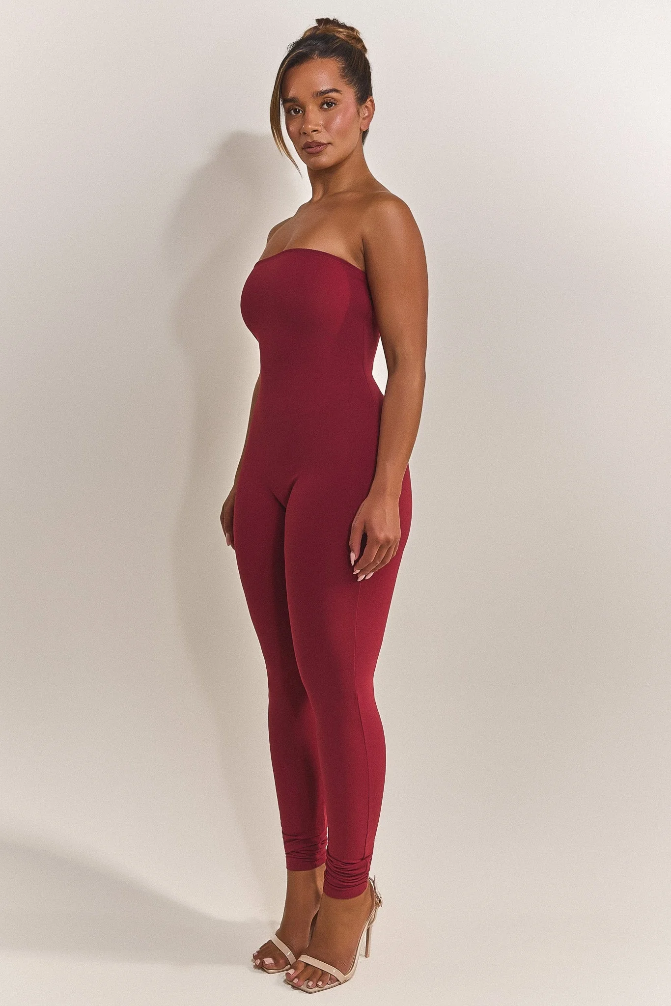 The Sculpt Long Unitard in Wine - Image 2