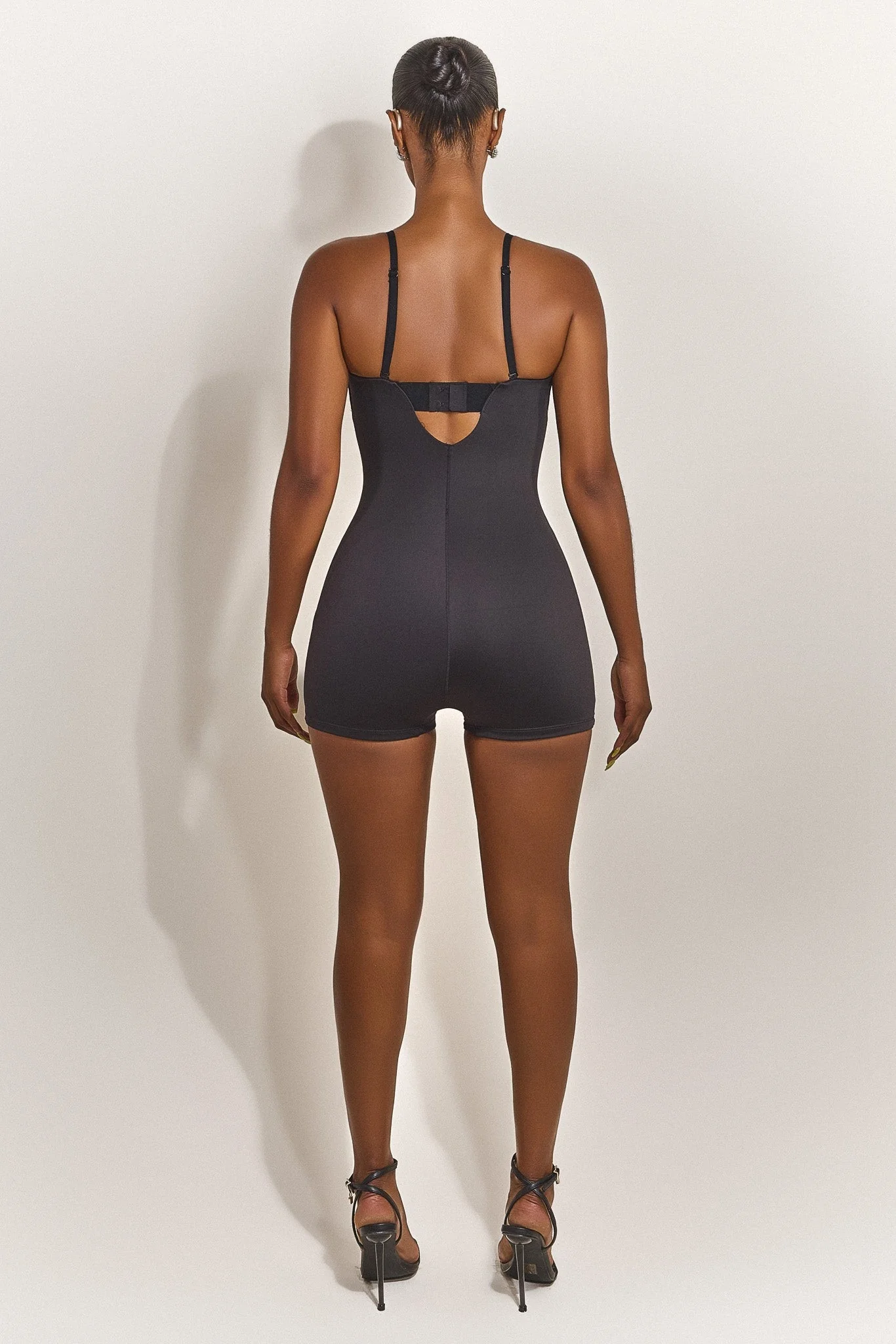 The Sculpt Playsuit in Black - Image 2