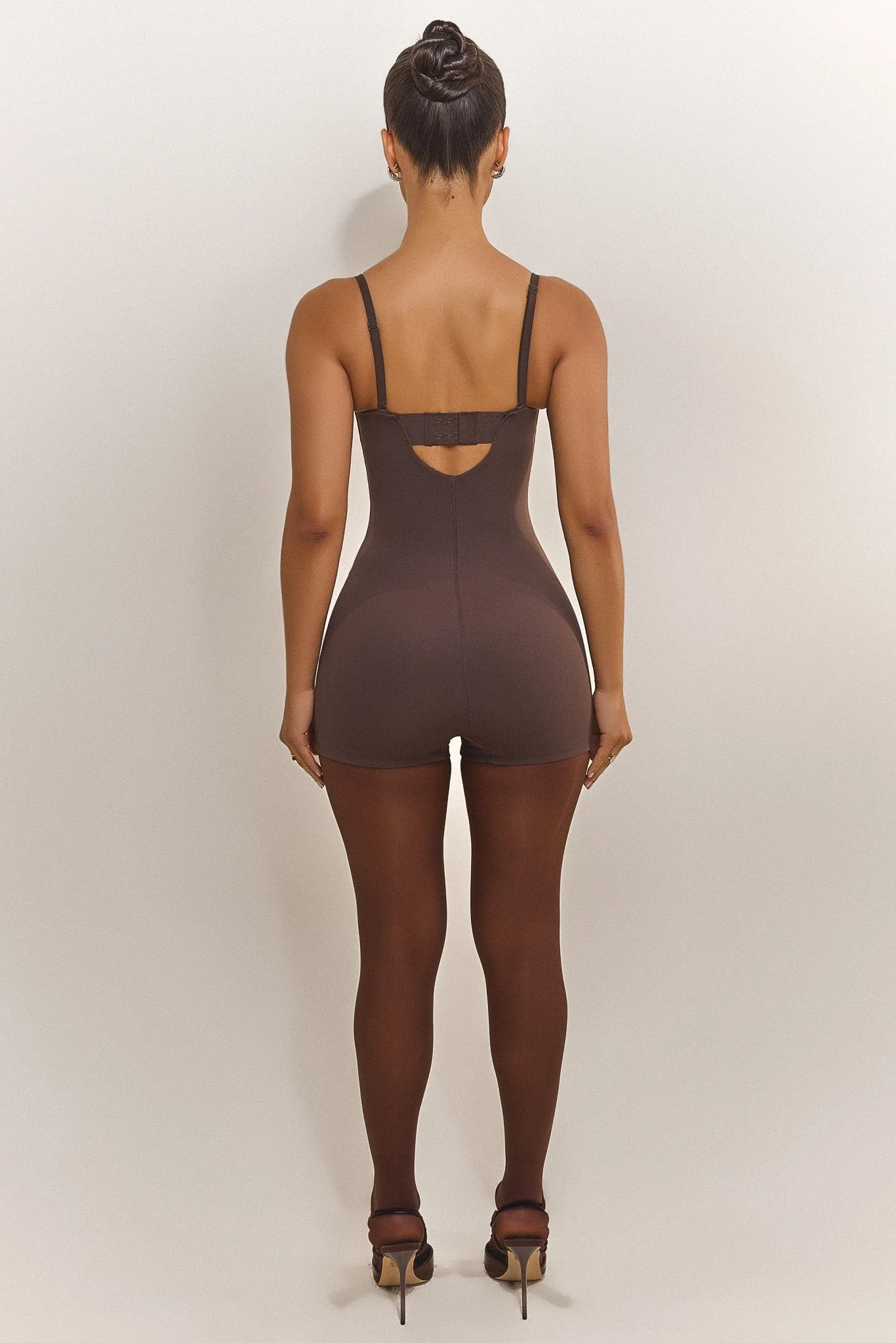 The Sculpt Playsuit in Brown - Image 10
