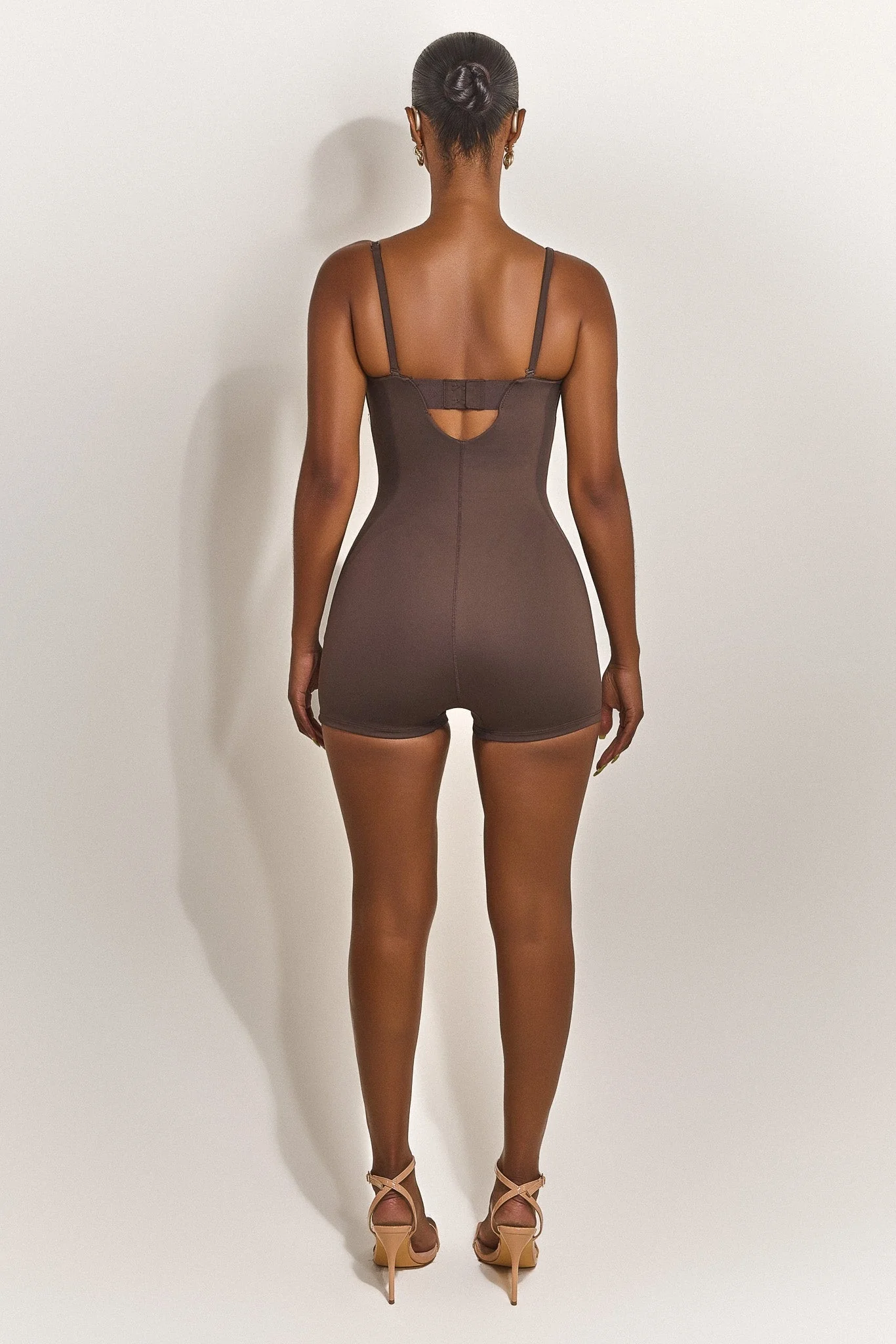 The Sculpt Playsuit in Brown - Image 15