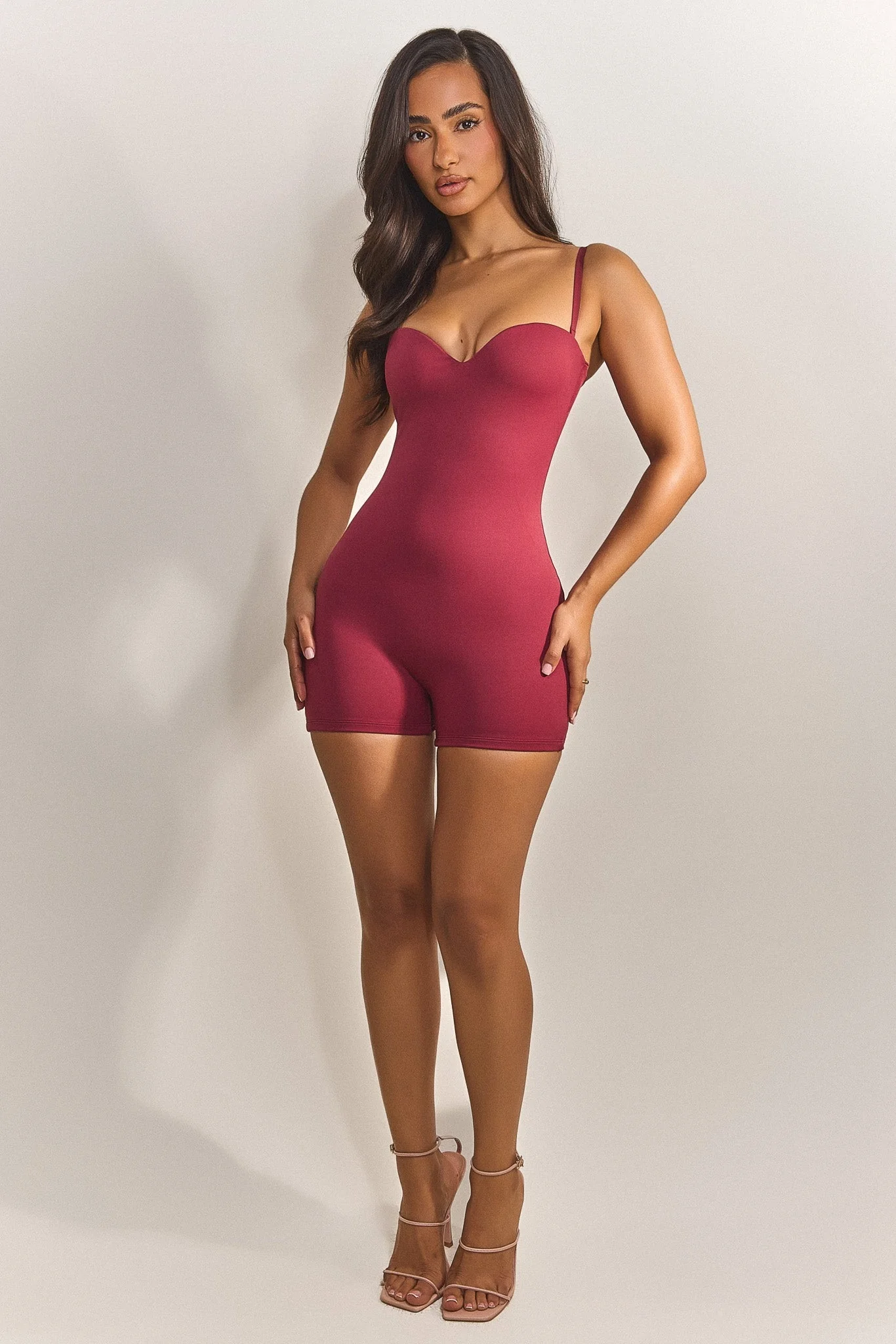 The Sculpt Playsuit in Red - Image 2