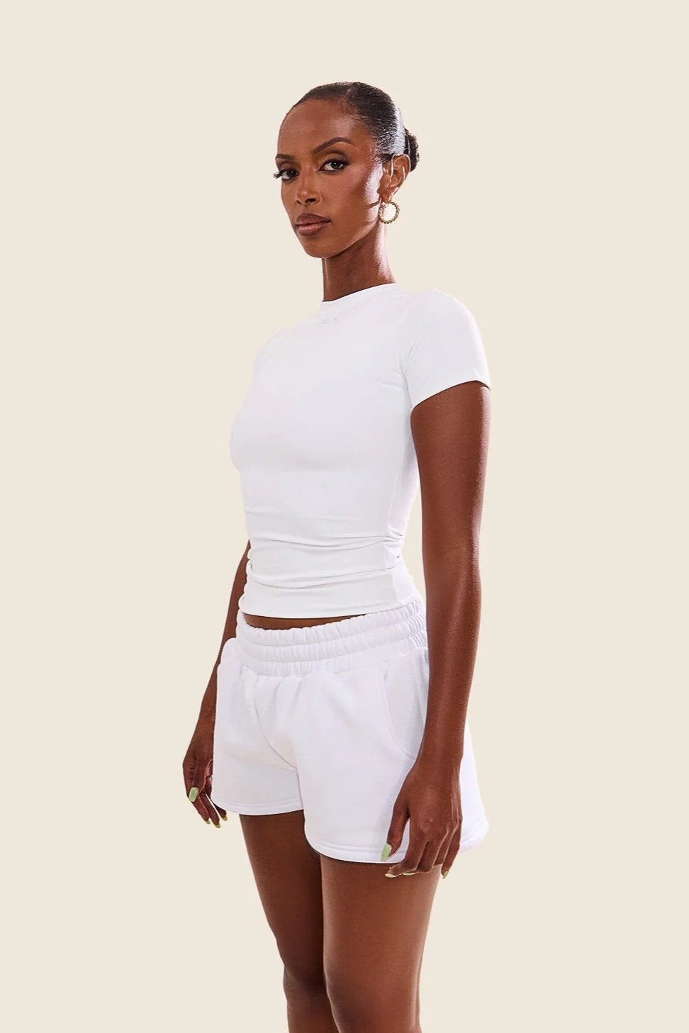 The Sculpt Short Sleeve Top in White - Image 15