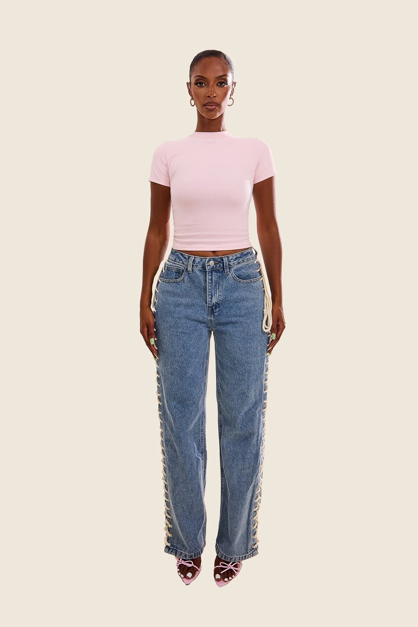 The Sculpt Short Sleeve Top in Pink - Image 8