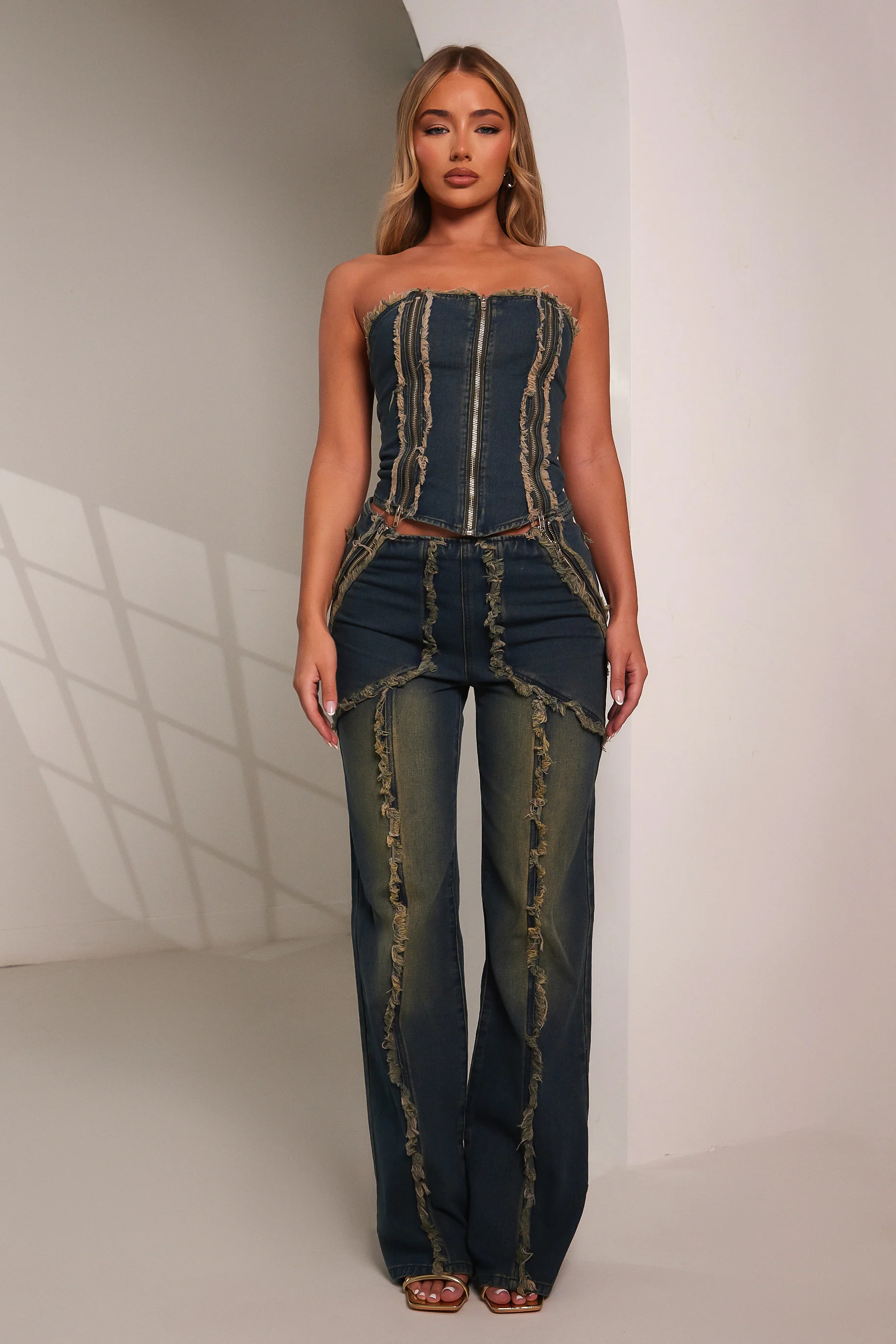 The Piper Corset in Dark Blue Wash - Image 4