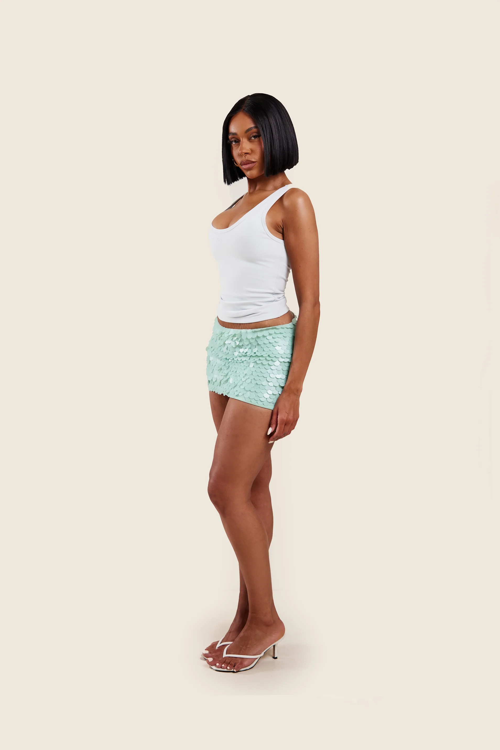 The Shimmi Mini Skirt in Blue - Image 2