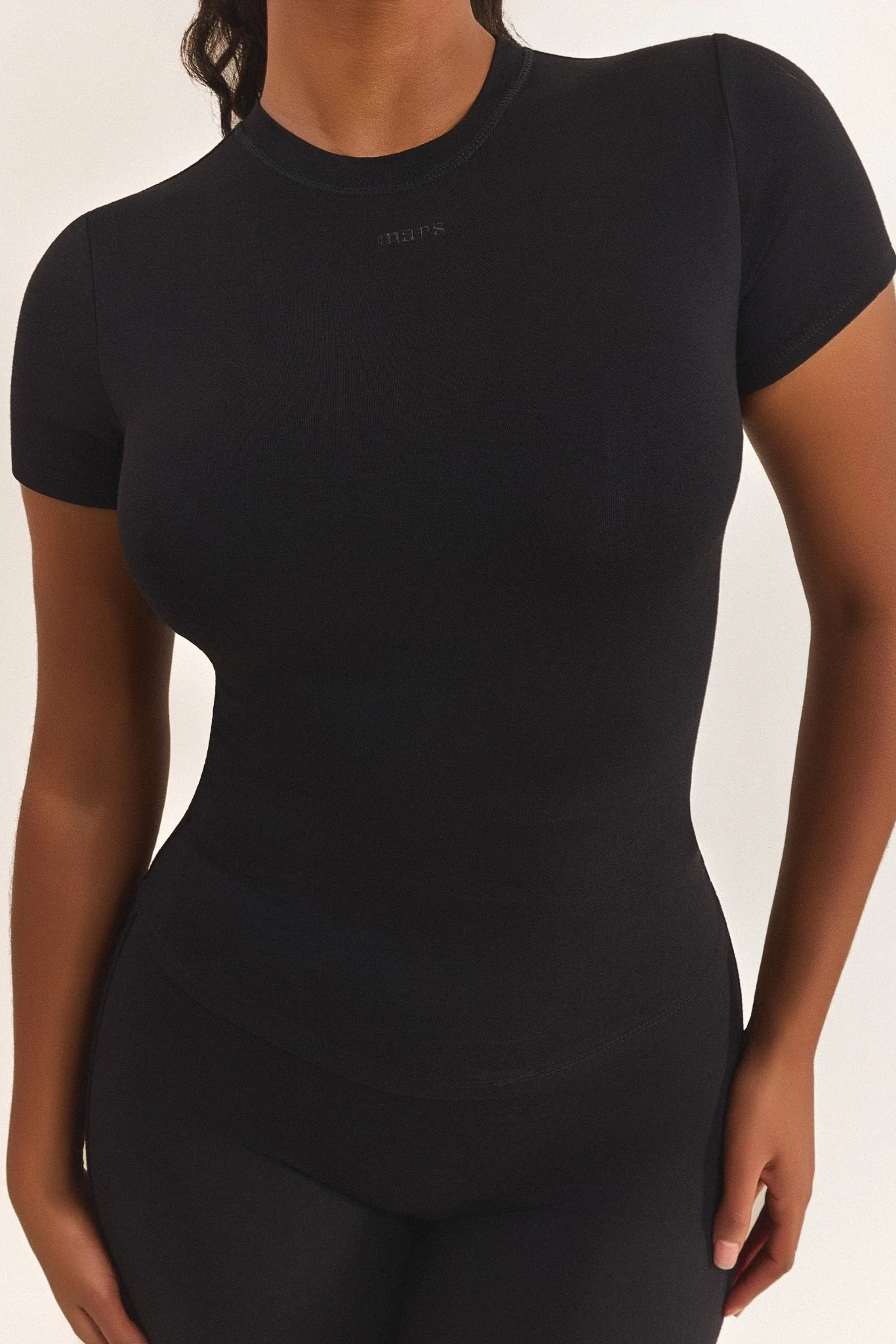 The Short Sleeve Cotton Top in Black