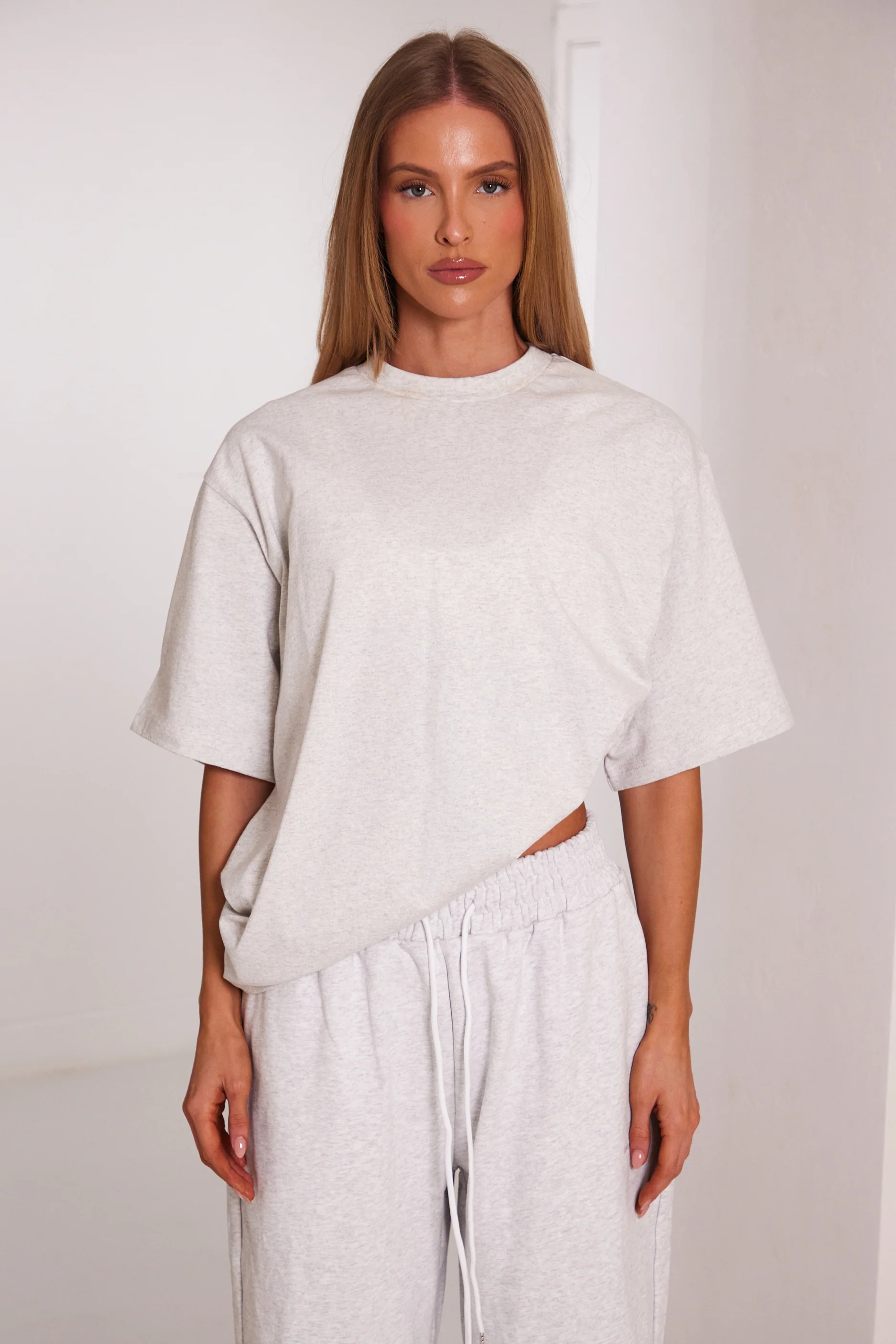 The Short Sleeve Oversized Tee in Light Grey