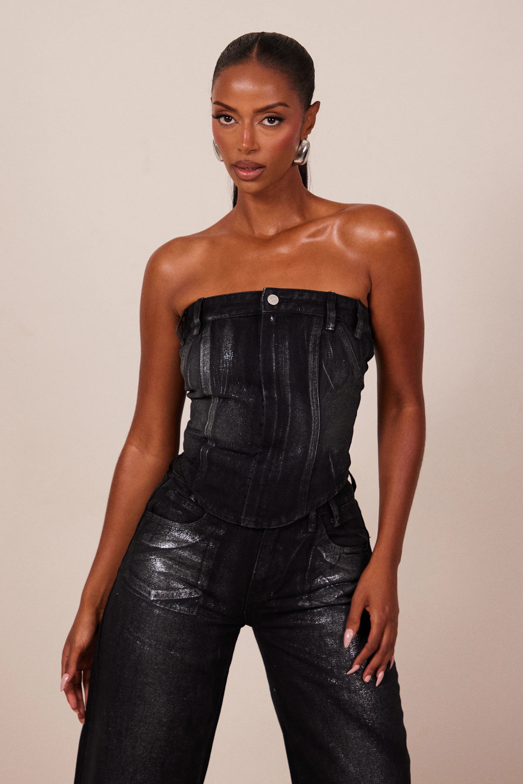 The Mylah Corset in Black Wash