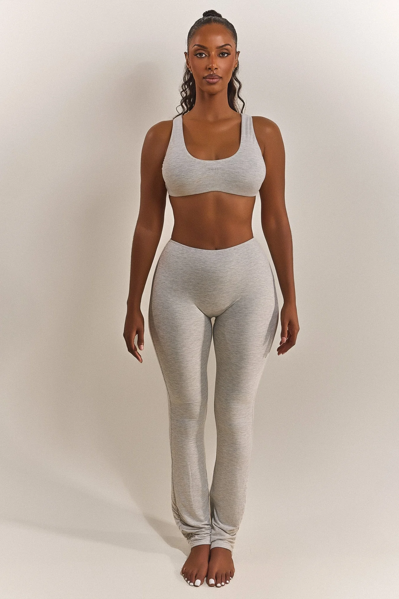 The Split Leg Trouser in Grey Marl