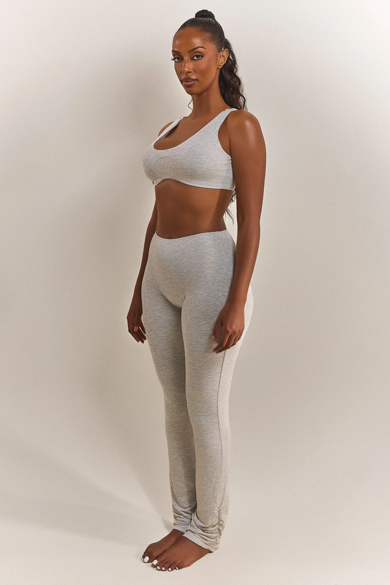 The Split Leg Trouser in Grey Marl - Image 3