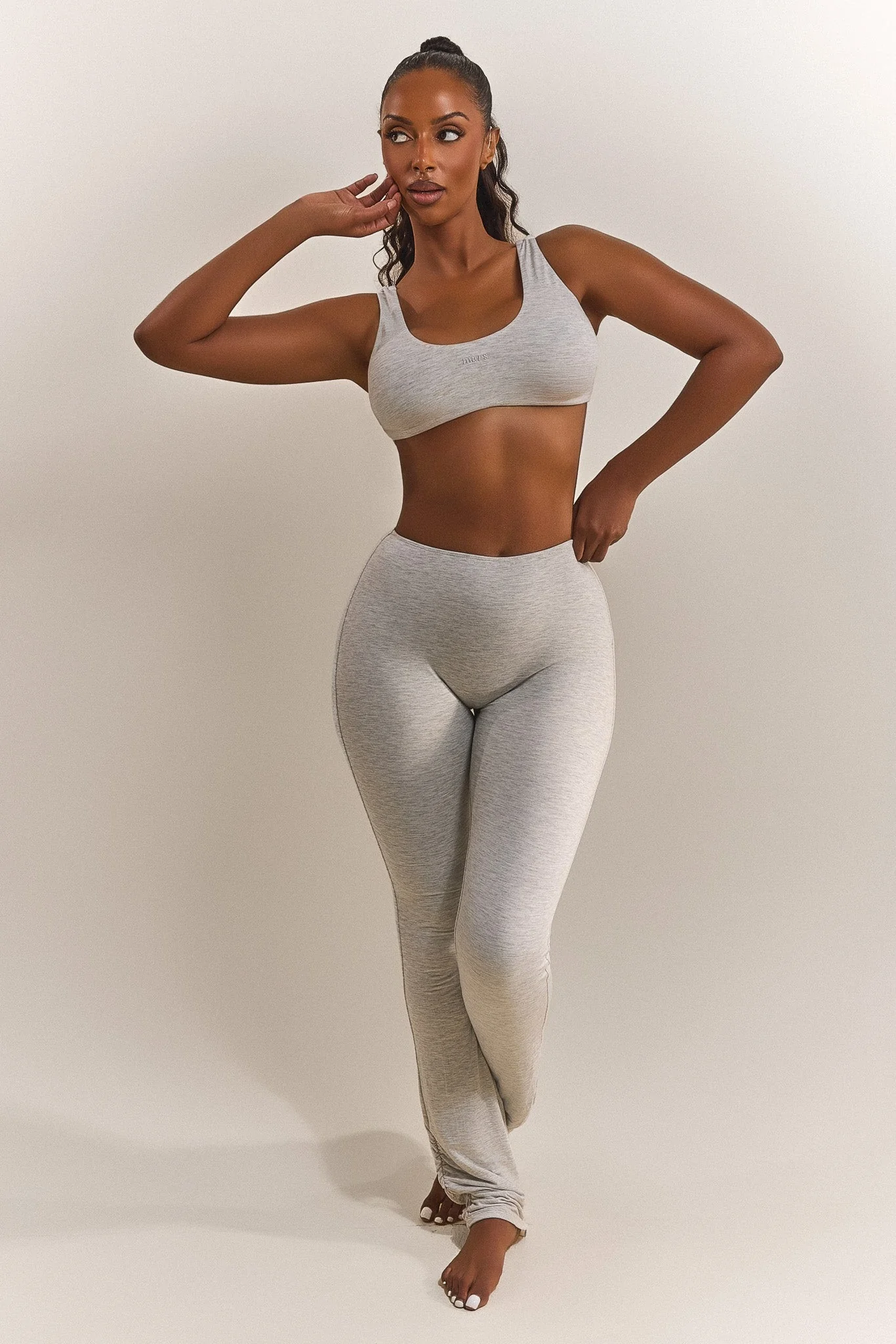The Split Leg Trouser in Grey Marl - Image 5